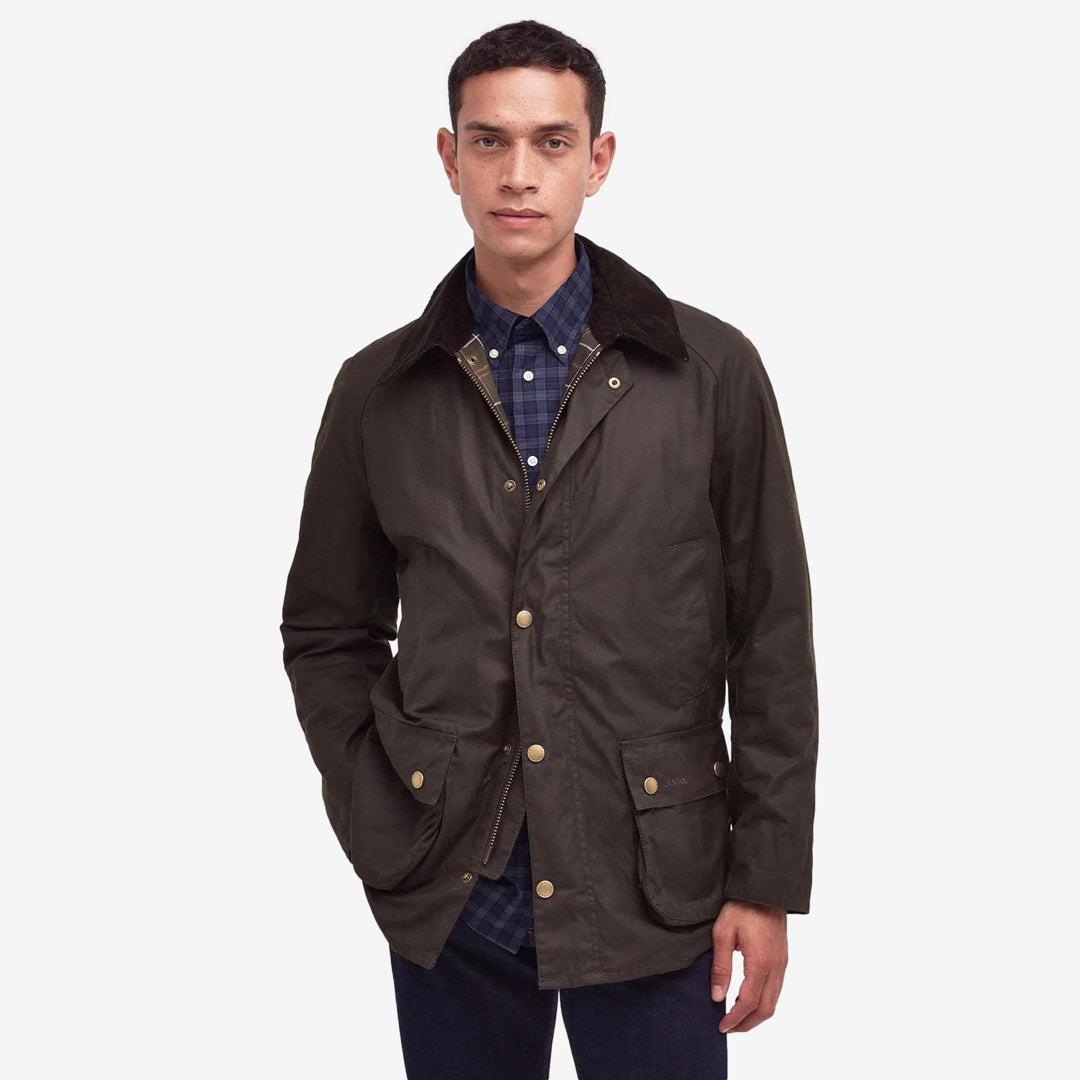 Ashby Wax Jacket Olive-Barbour-Phrase