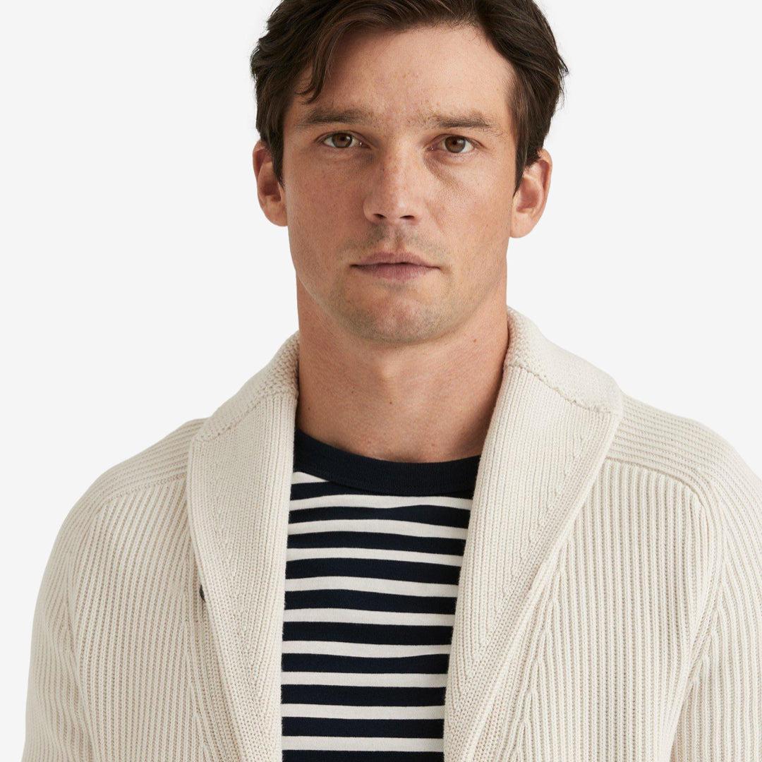 Brayden Shawl Cardigan Offwhite-Genser-Morris Stockholm-phrase3