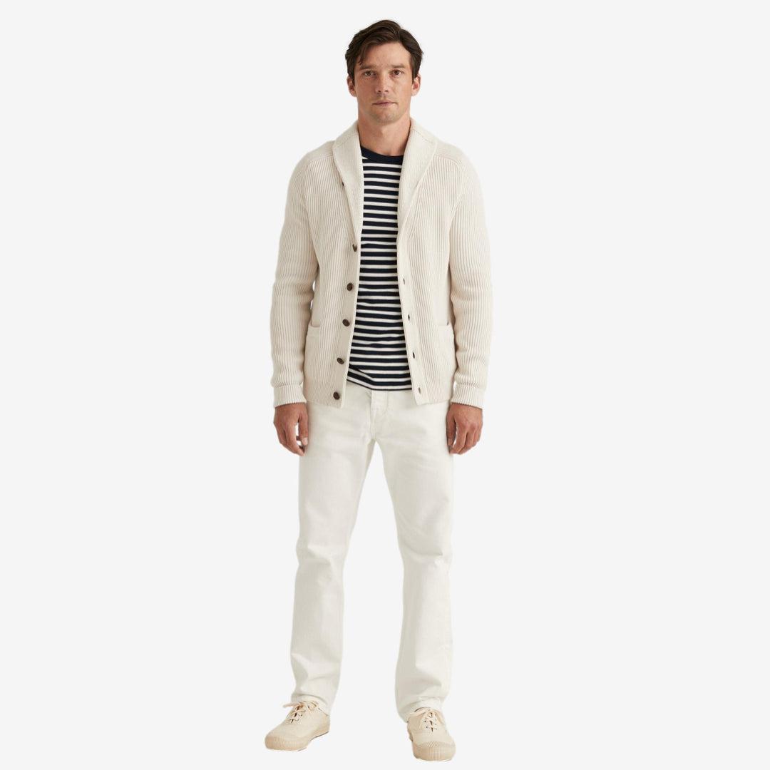 Brayden Shawl Cardigan Offwhite-Genser-Morris Stockholm-phrase3