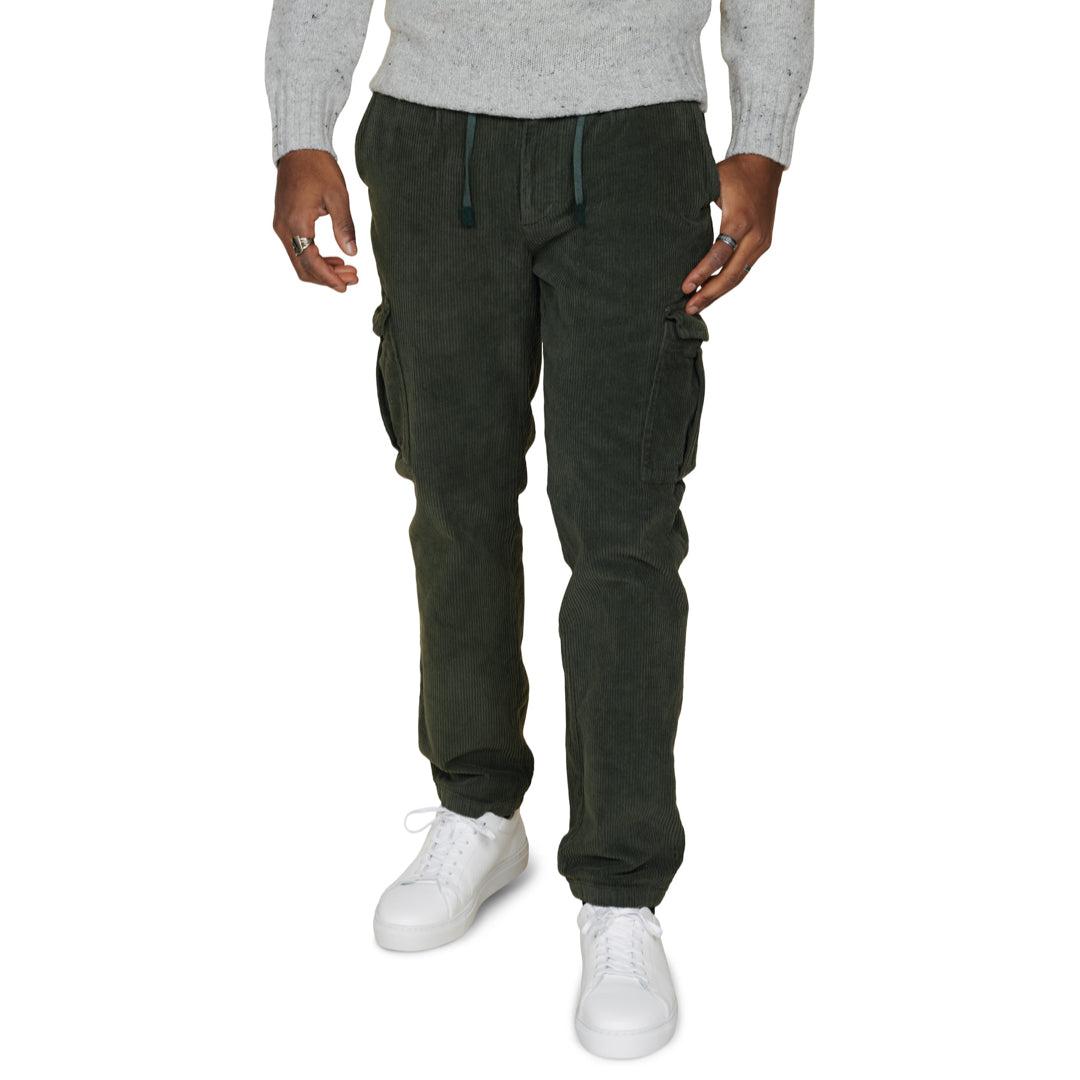 Corduroy Cargo Trousers Green-The Gilli-Phrase