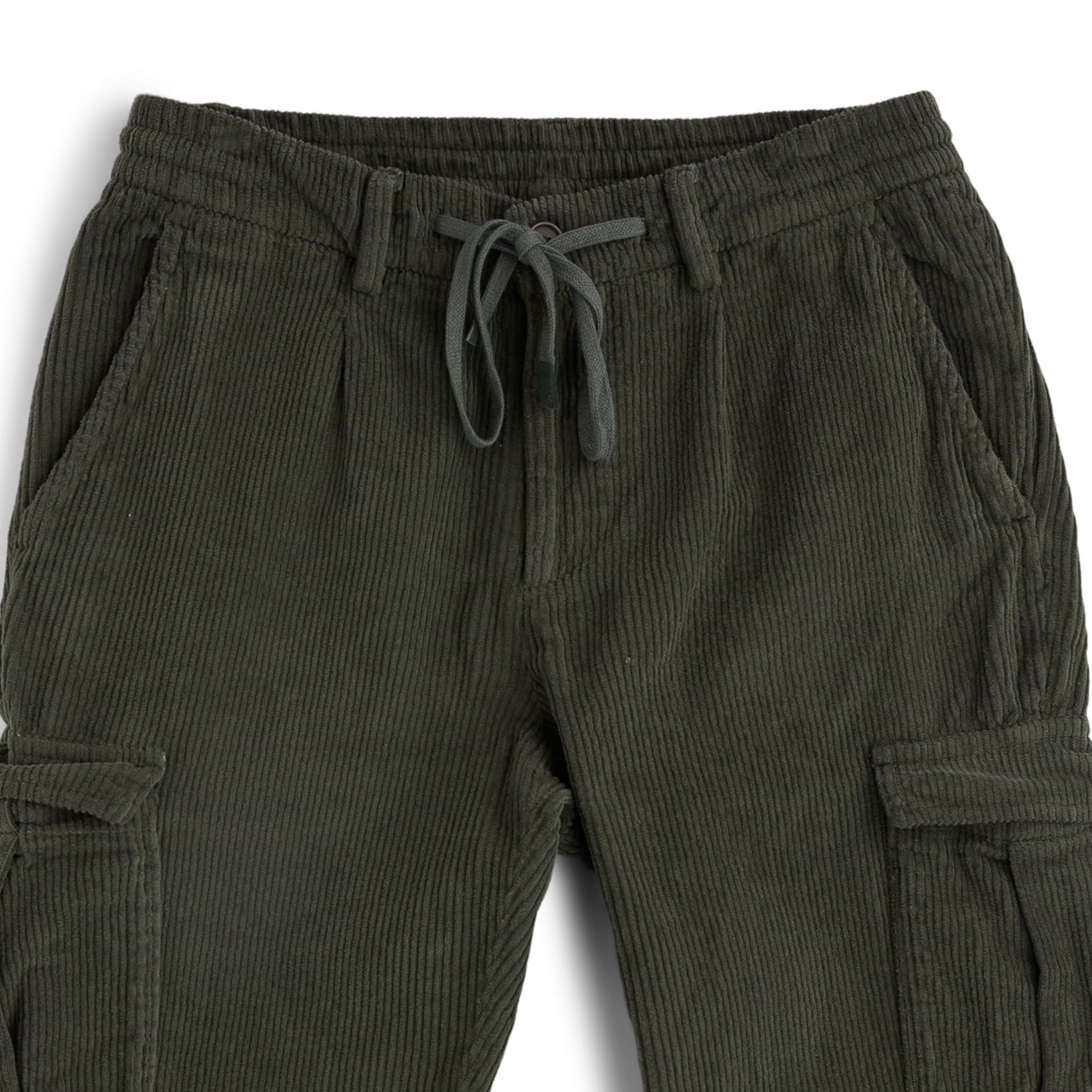 Corduroy Cargo Trousers Green-The Gilli-Phrase