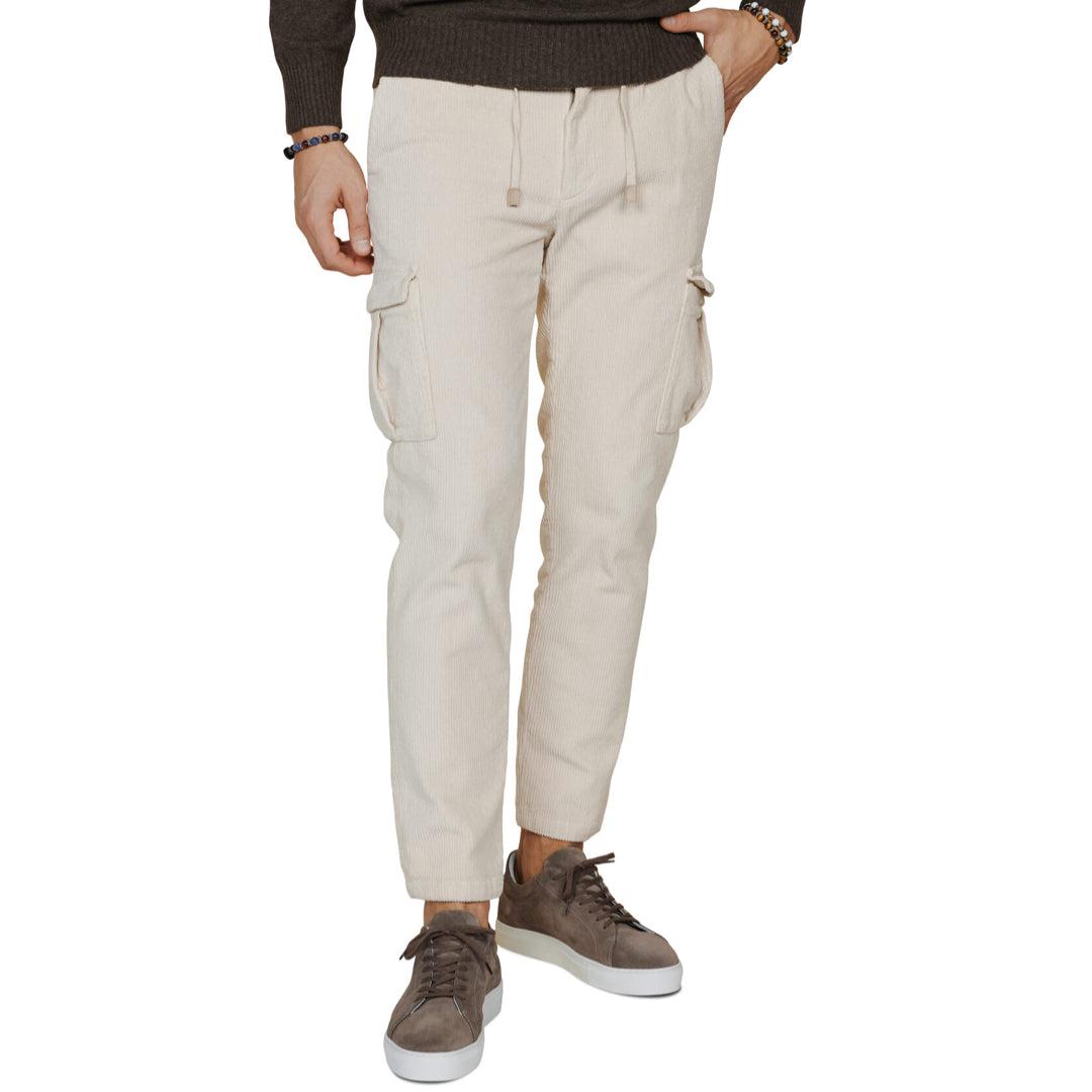 Corduroy Cargo Trousers Sand-The Gilli-Phrase