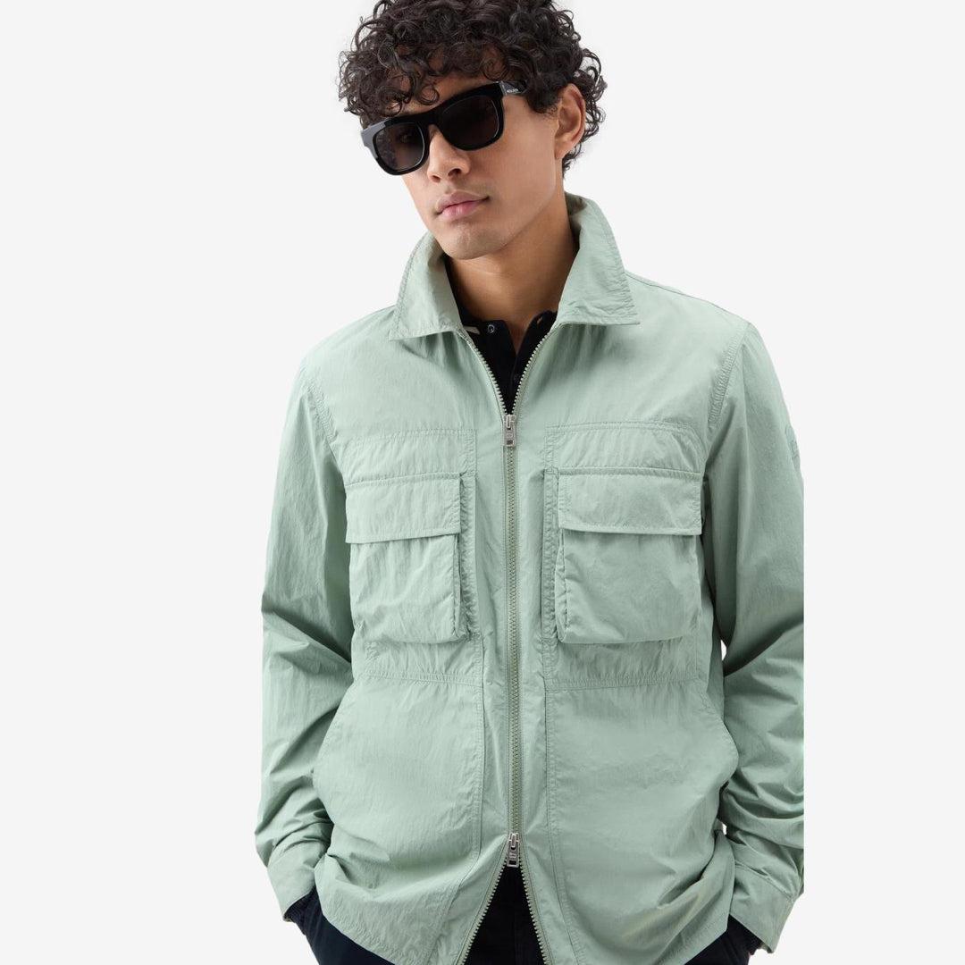 Crinckle Overshirt Sage Green-Woolrich-Phrase