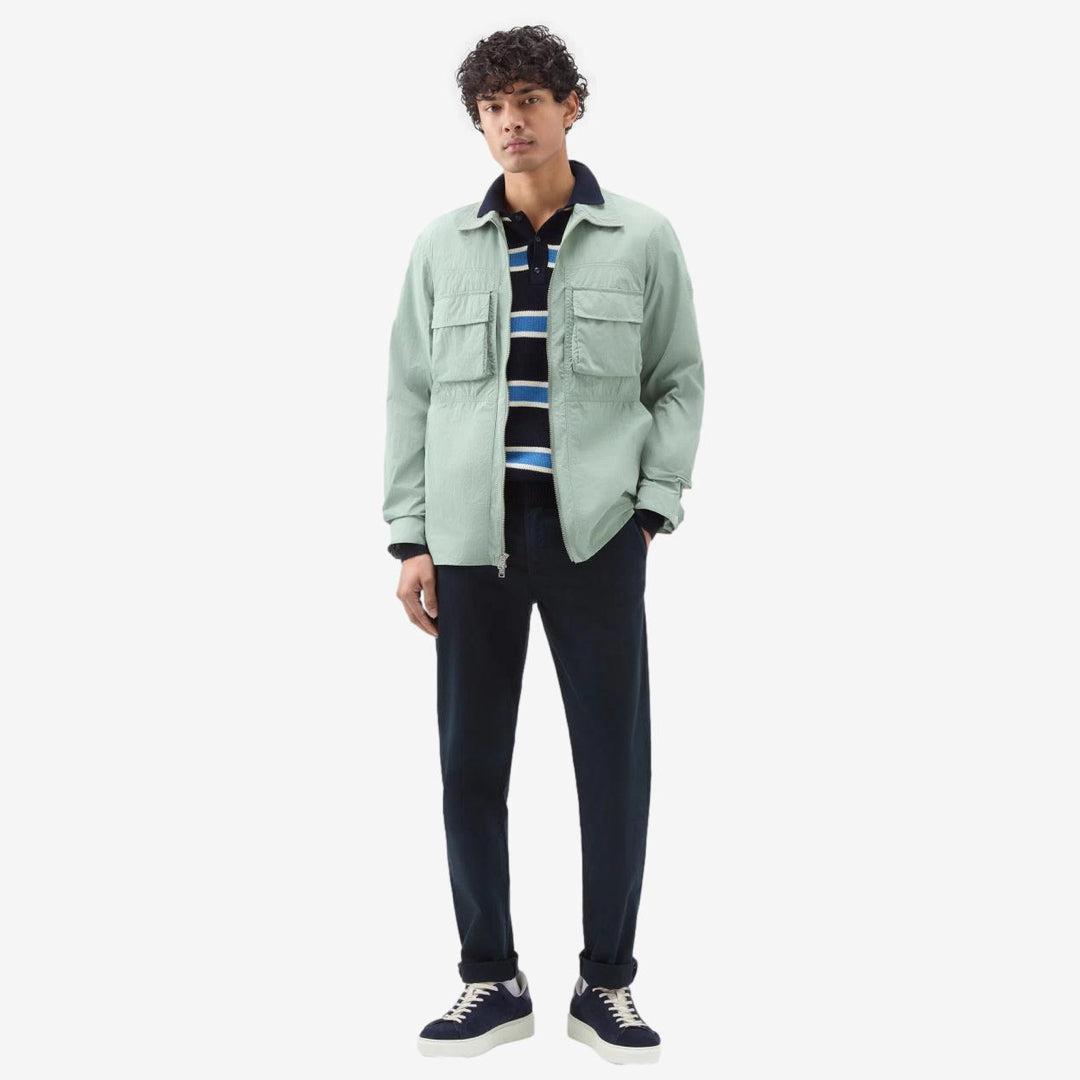 Crinckle Overshirt Sage Green-Woolrich-Phrase