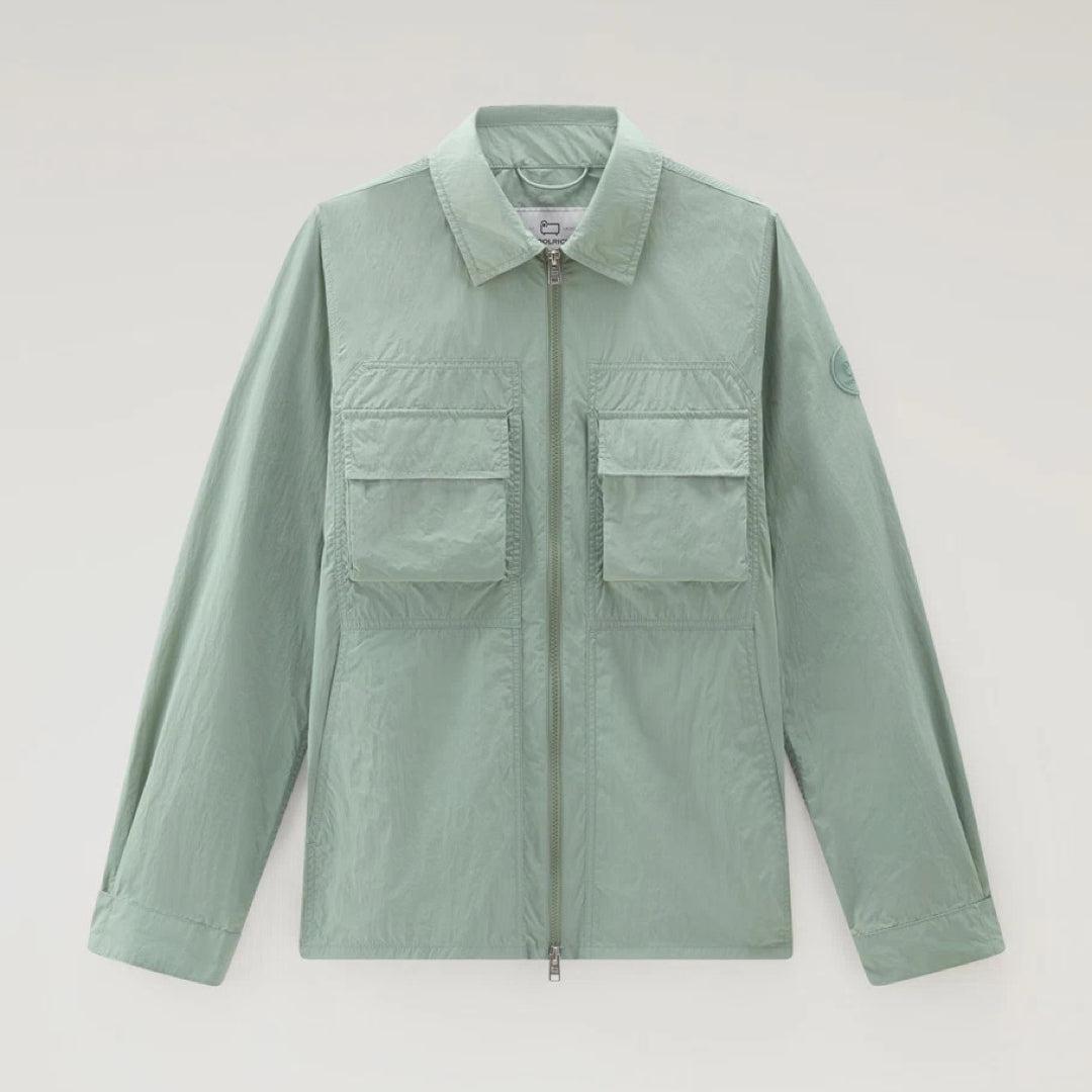 Crinckle Overshirt Sage Green-Woolrich-Phrase