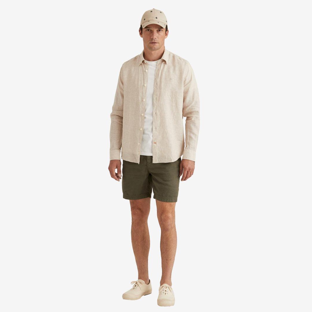 Douglas Linen Shirt Khaki-Morris Stockholm-Phrase