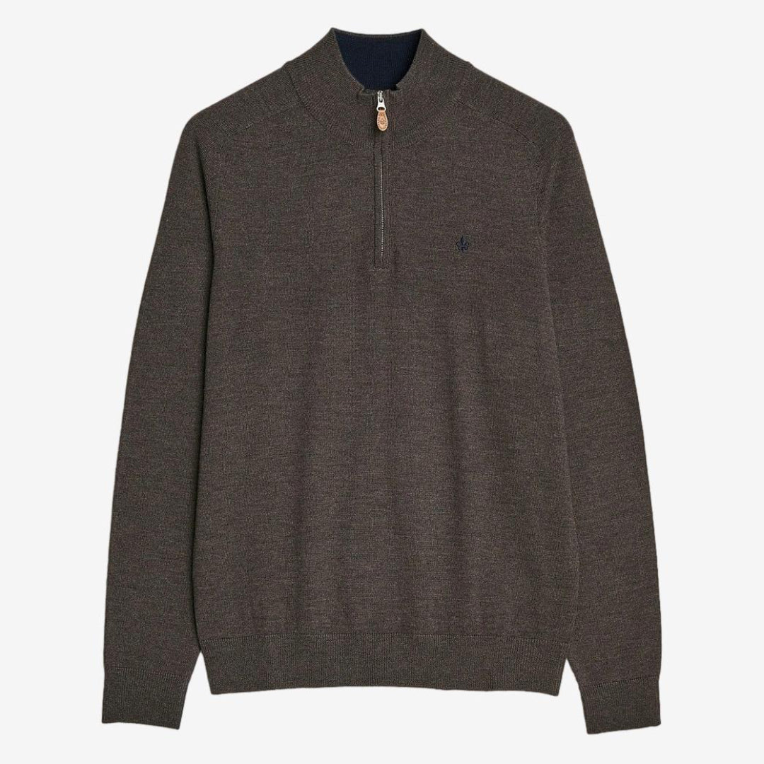 John Merino Half Zip Dark Brown-Morris Stockholm-Phrase