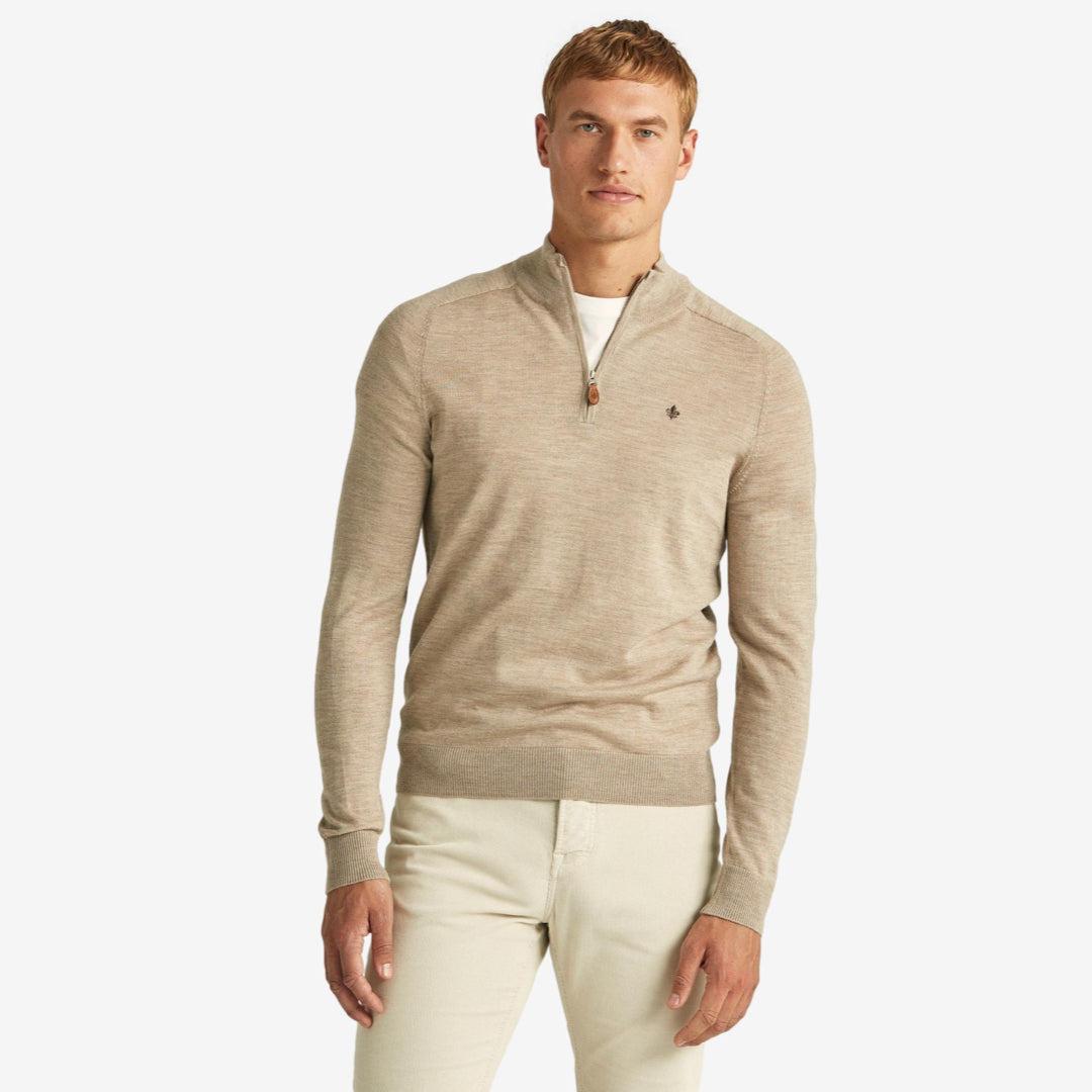 John Merino Half Zip Khaki-Morris Stockholm-Phrase