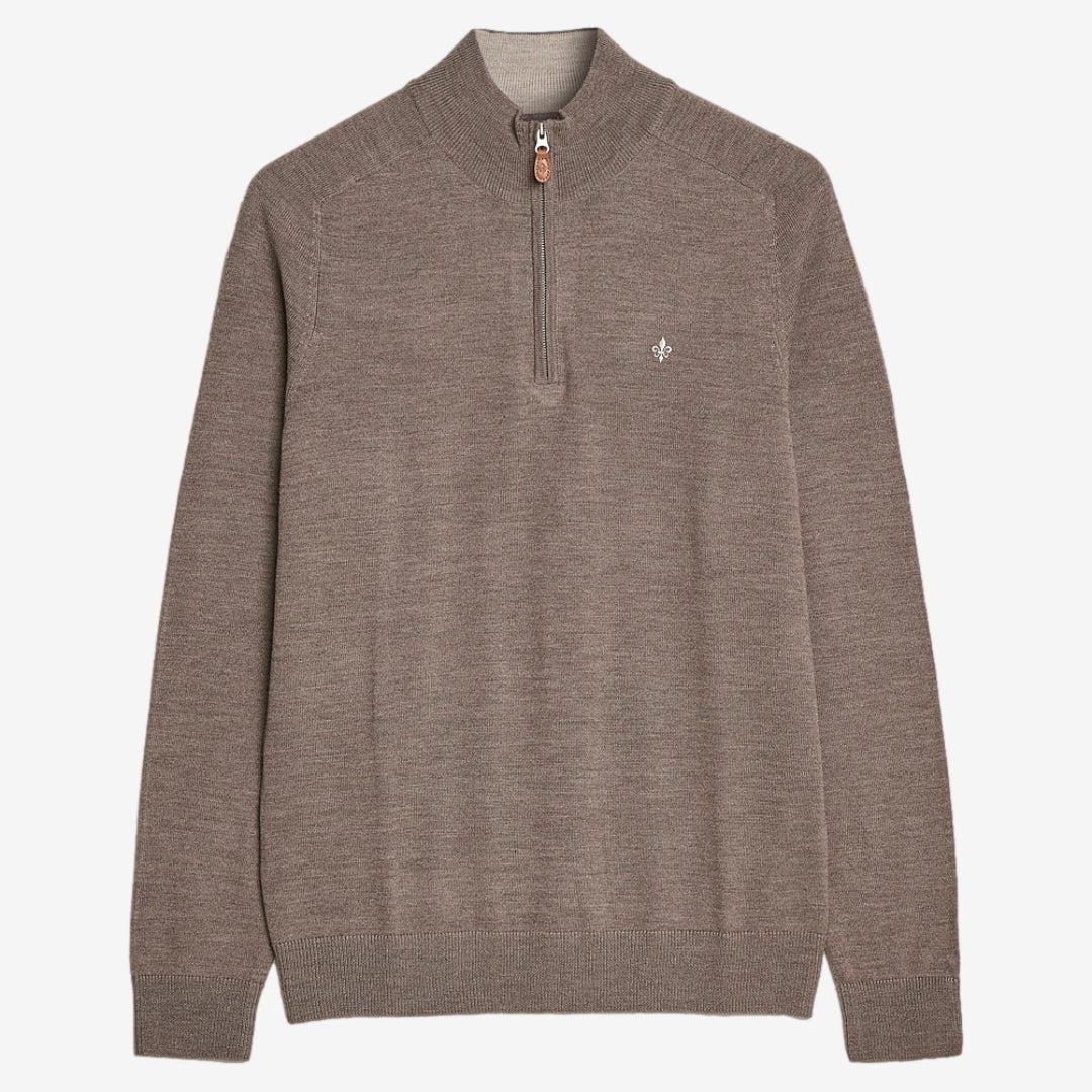 John Merino Half Zip Light Brown-Morris Stockholm-Phrase