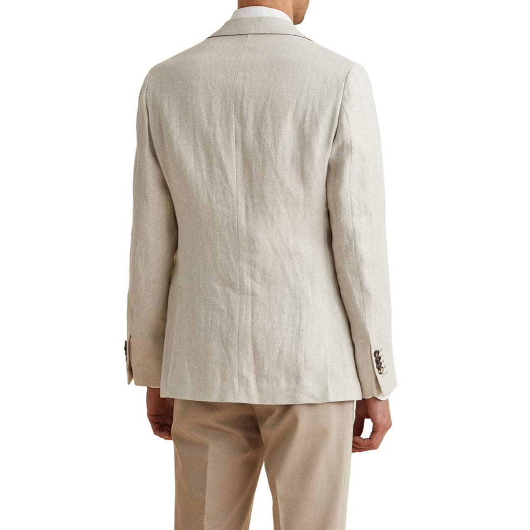 Keith Herringbone Linen Blazer Khaki-Morris Stockholm-Phrase