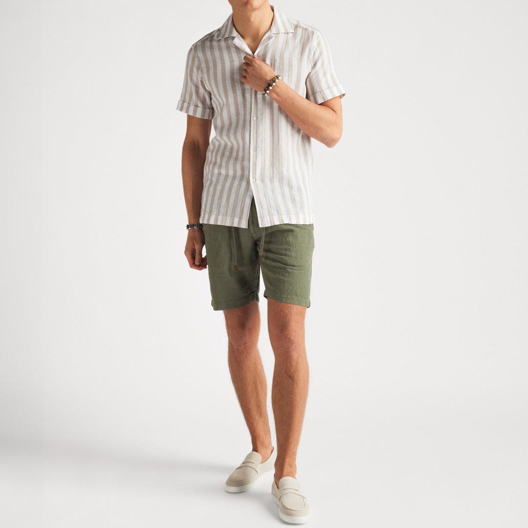 Cotton/Linen Shorts Olive-The Gilli-Phrase