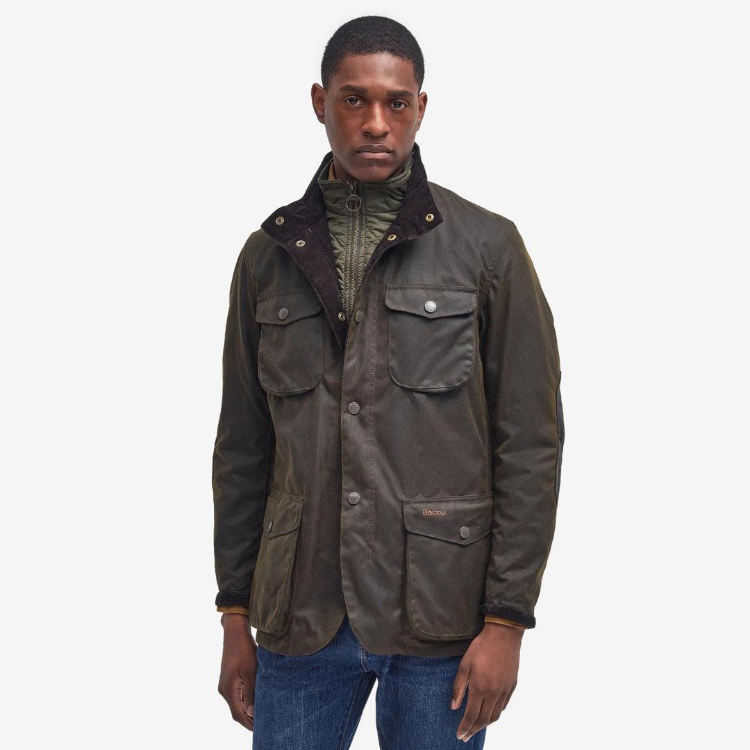 Ogston Wax Jacket Olive-Barbour-Phrase