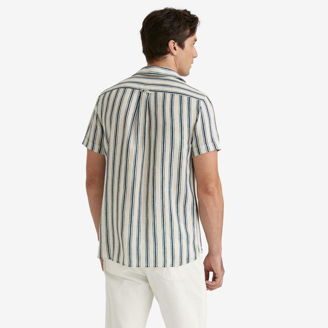 Printed Short Sleeve Shirt Blue-Morris Stockholm-Phrase