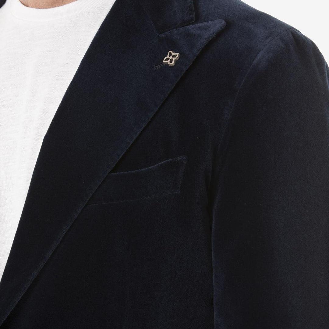 Tagliatore Velvet Jacket Blue-Blazer-Tagliatore-phrase3