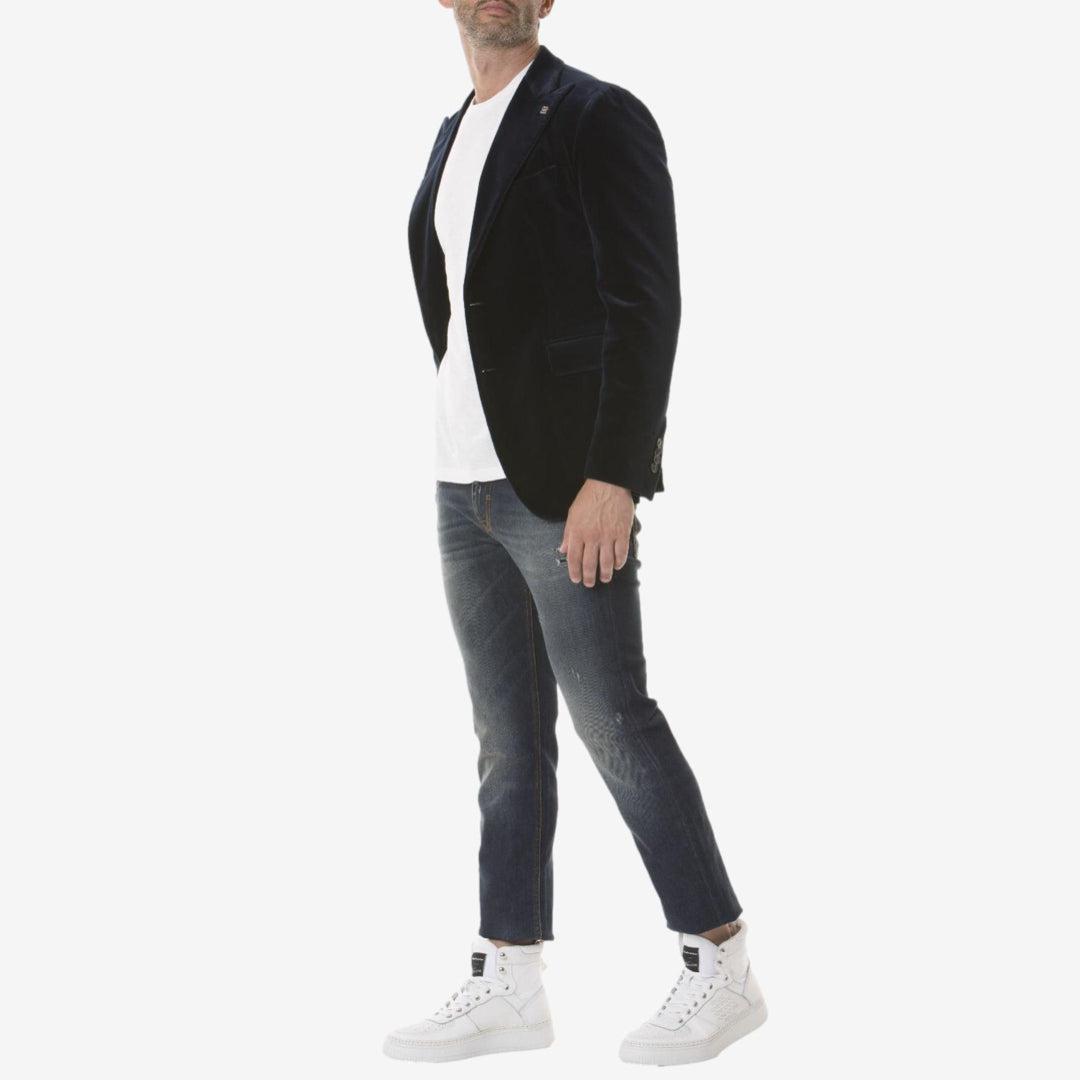 Tagliatore Velvet Jacket Blue-Blazer-Tagliatore-phrase3