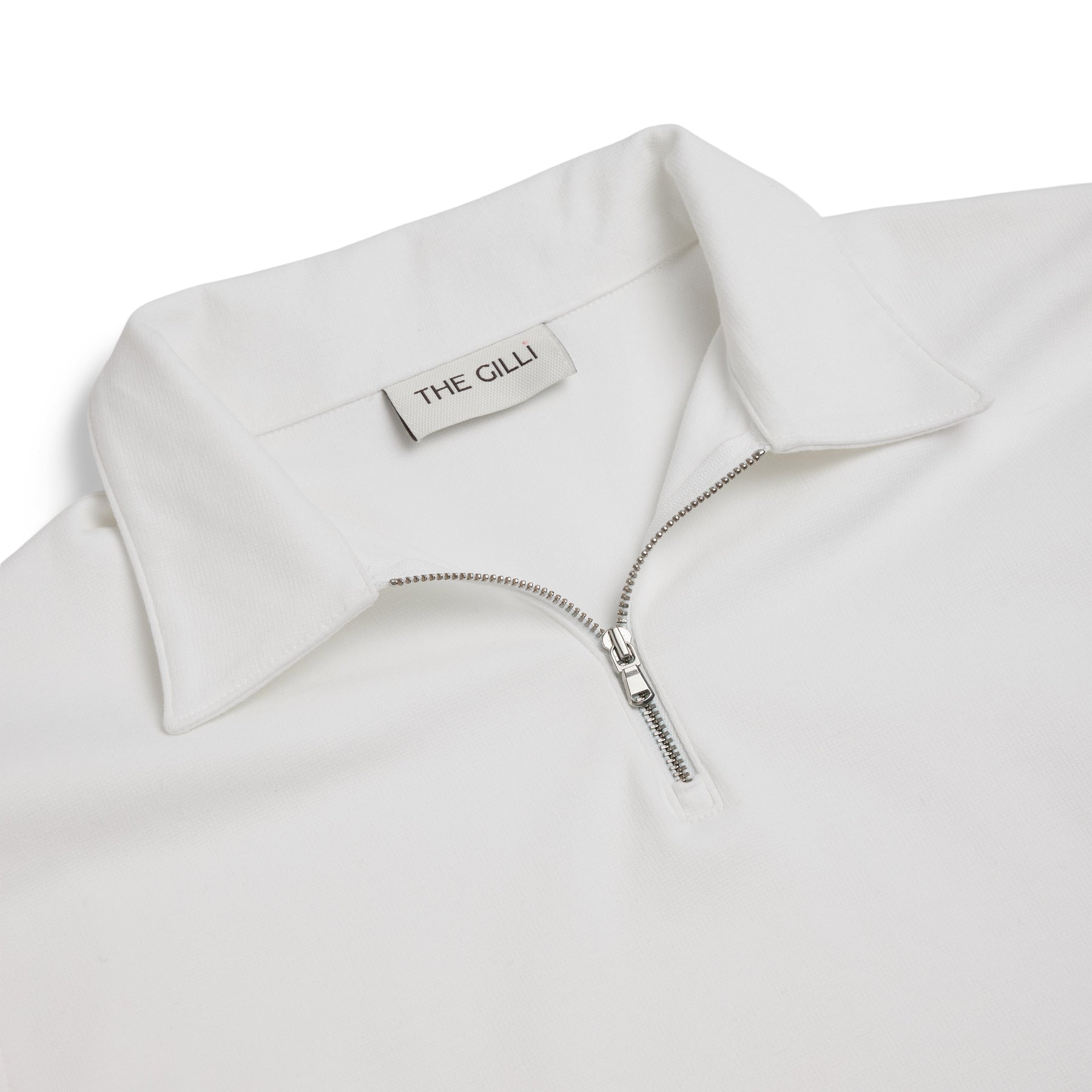 Zip Polo Long Sleeve White-The Gilli-Phrase