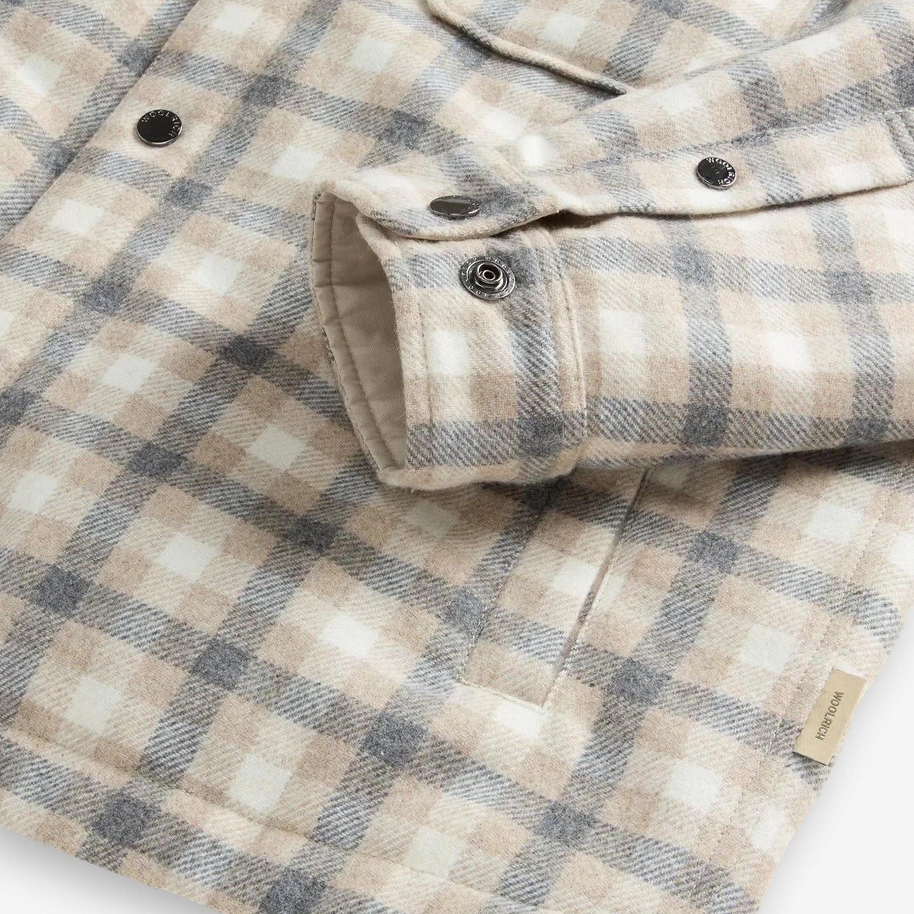 Alaskan Checked Wool Overshirt Beige-Woolrich-Phrase