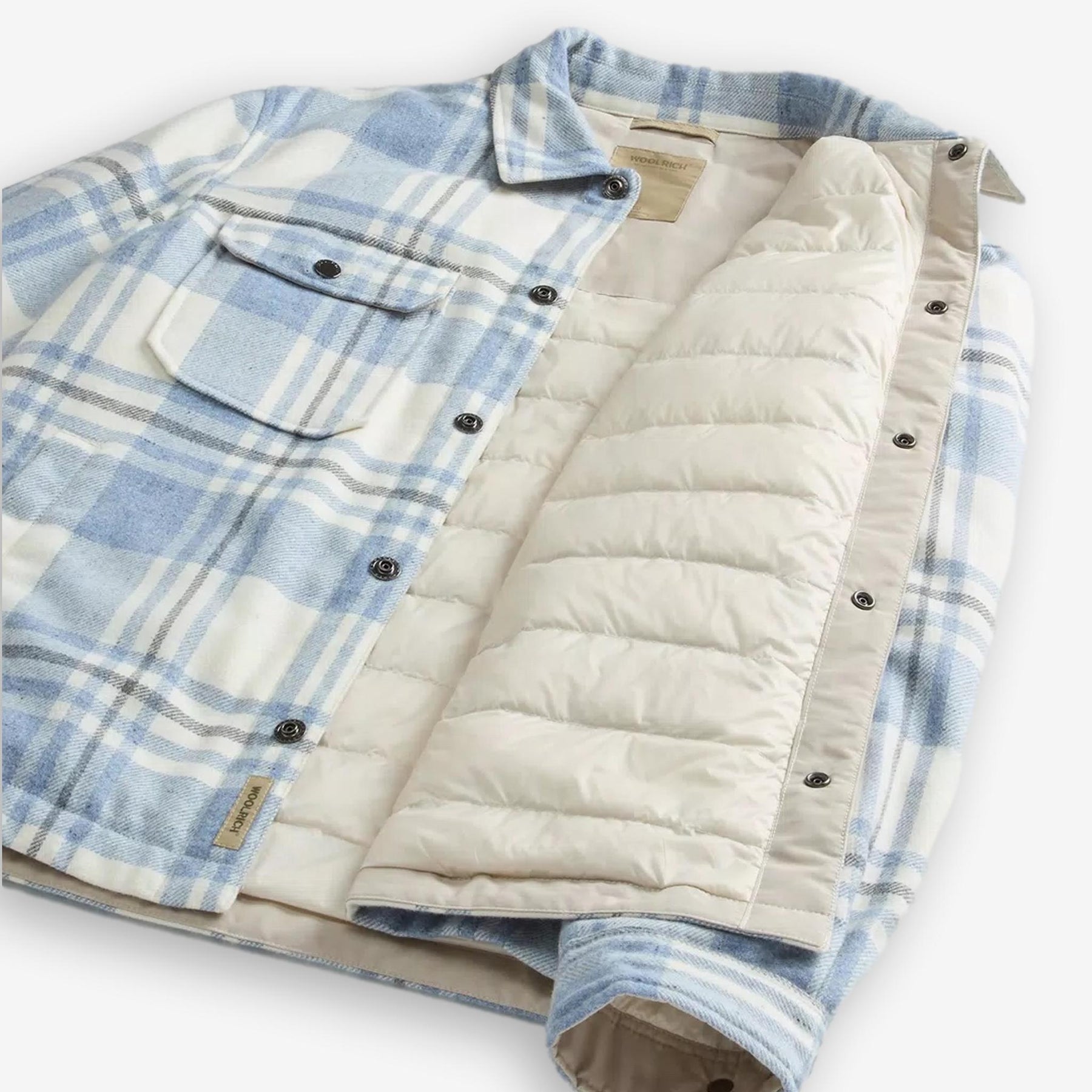 Alaskan Checked Wool Overshirt Blue-Woolrich-Phrase