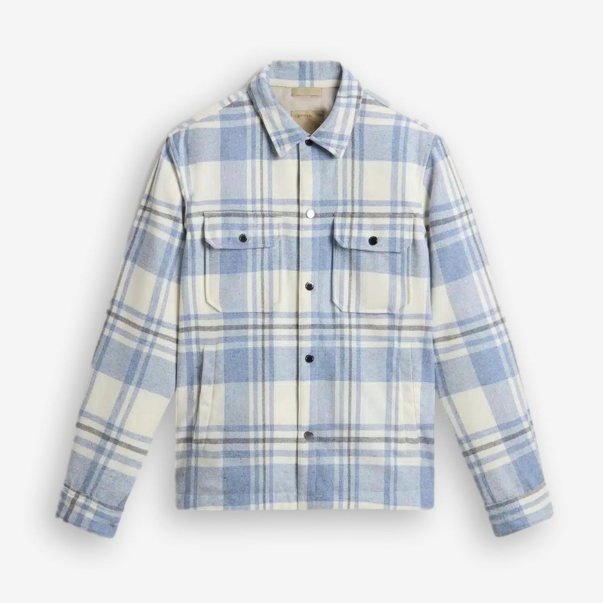 Alaskan Checked Wool Overshirt Blue-Woolrich-Phrase