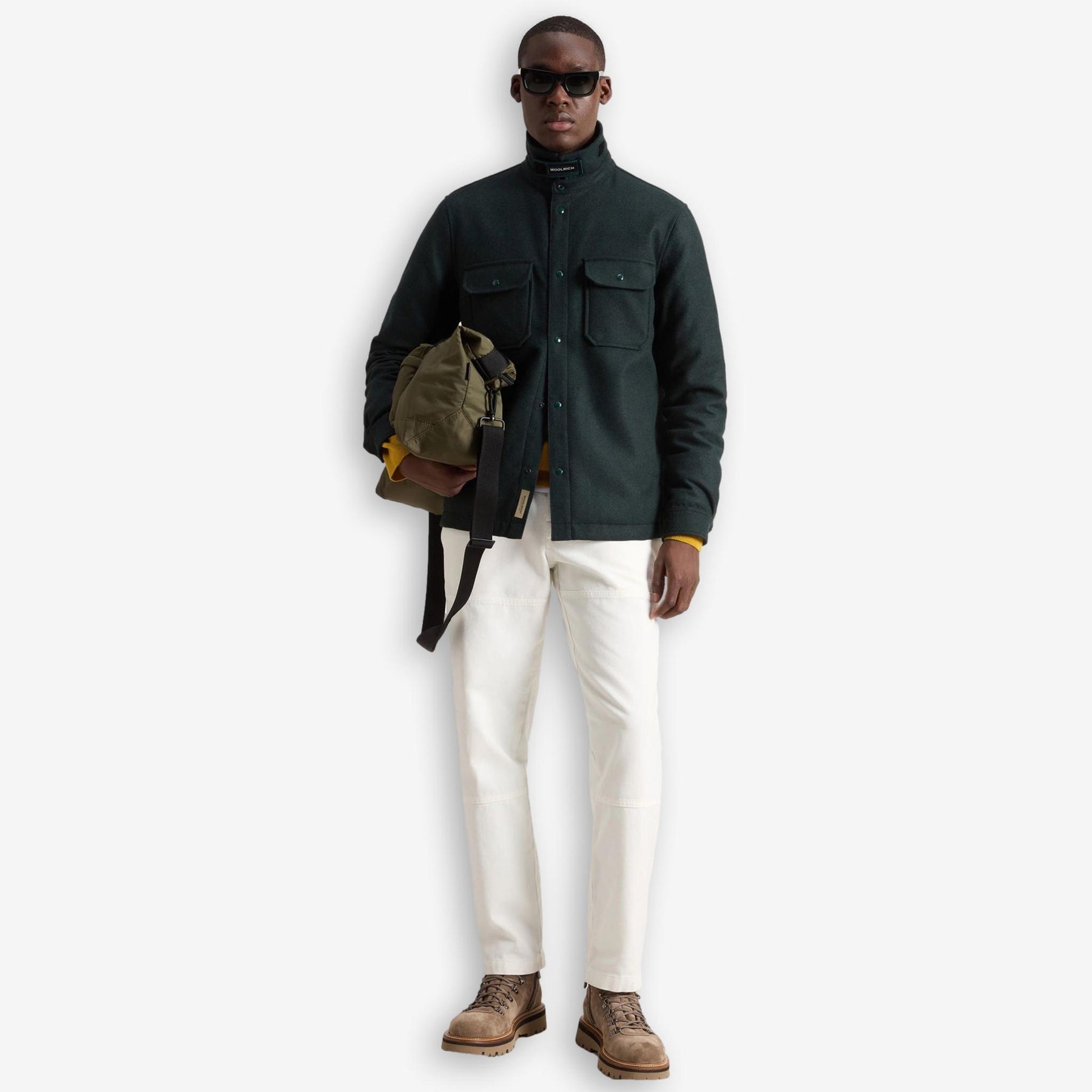 Alaskan Wool Overshirt Pine Green-Woolrich-Phrase