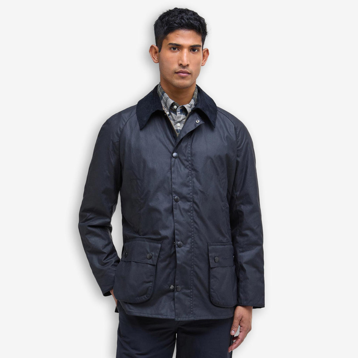 Ashby Wax Jacket Navy-Barbour-Phrase