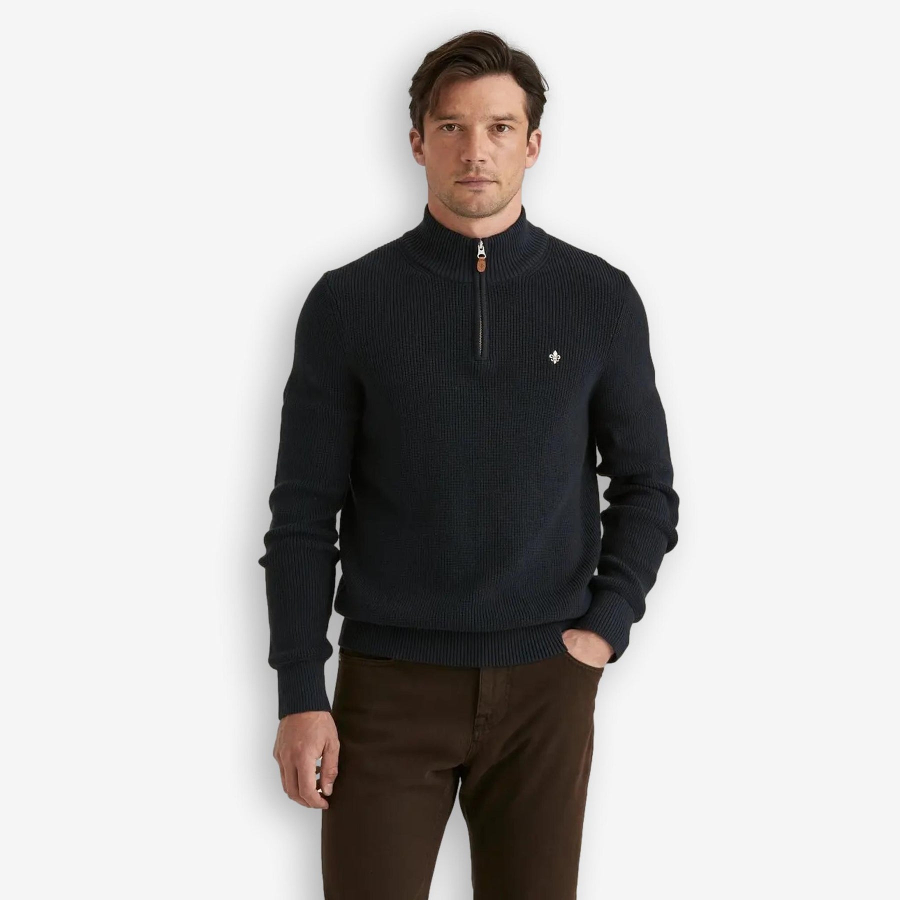 Bernard Cotton Halfzip Blue