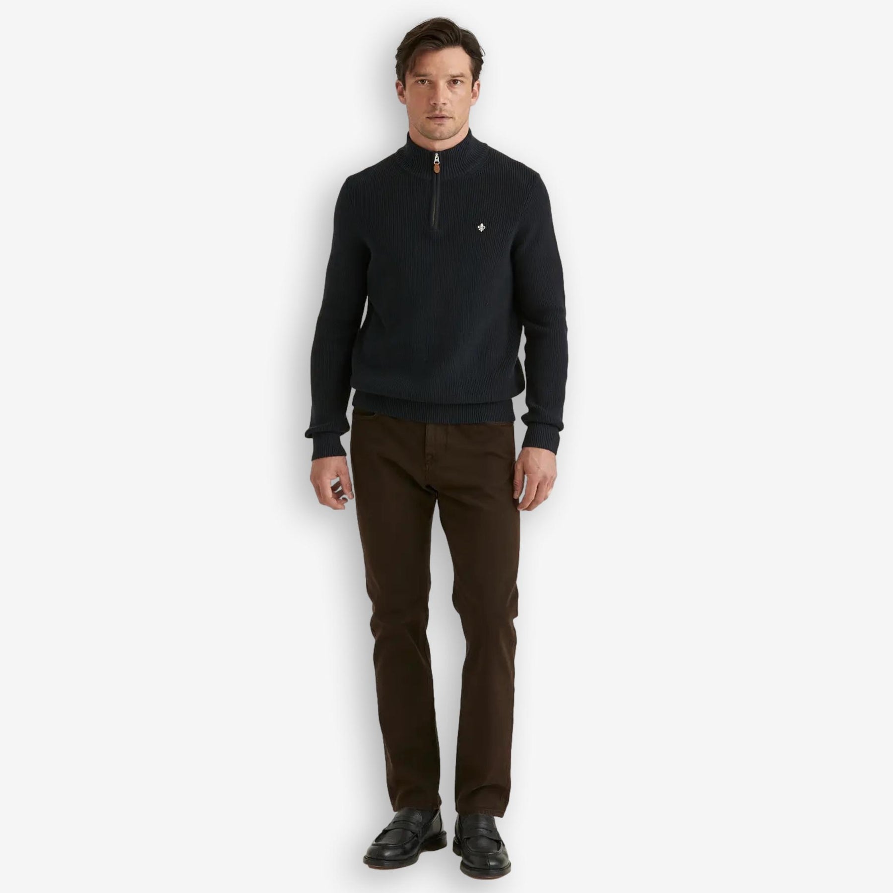 Bernard Cotton Halfzip Blue