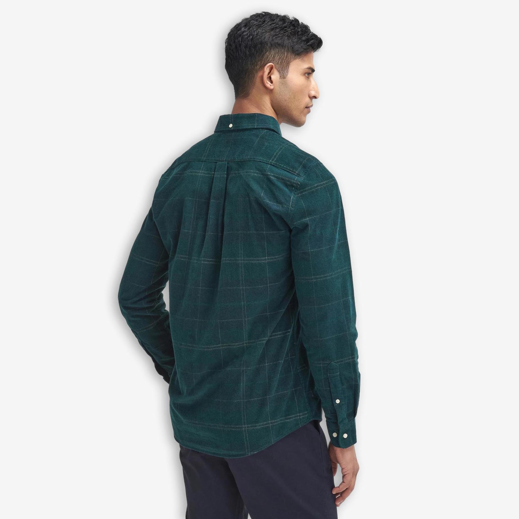 Blair Tailored Tartan Cord Shirt Green