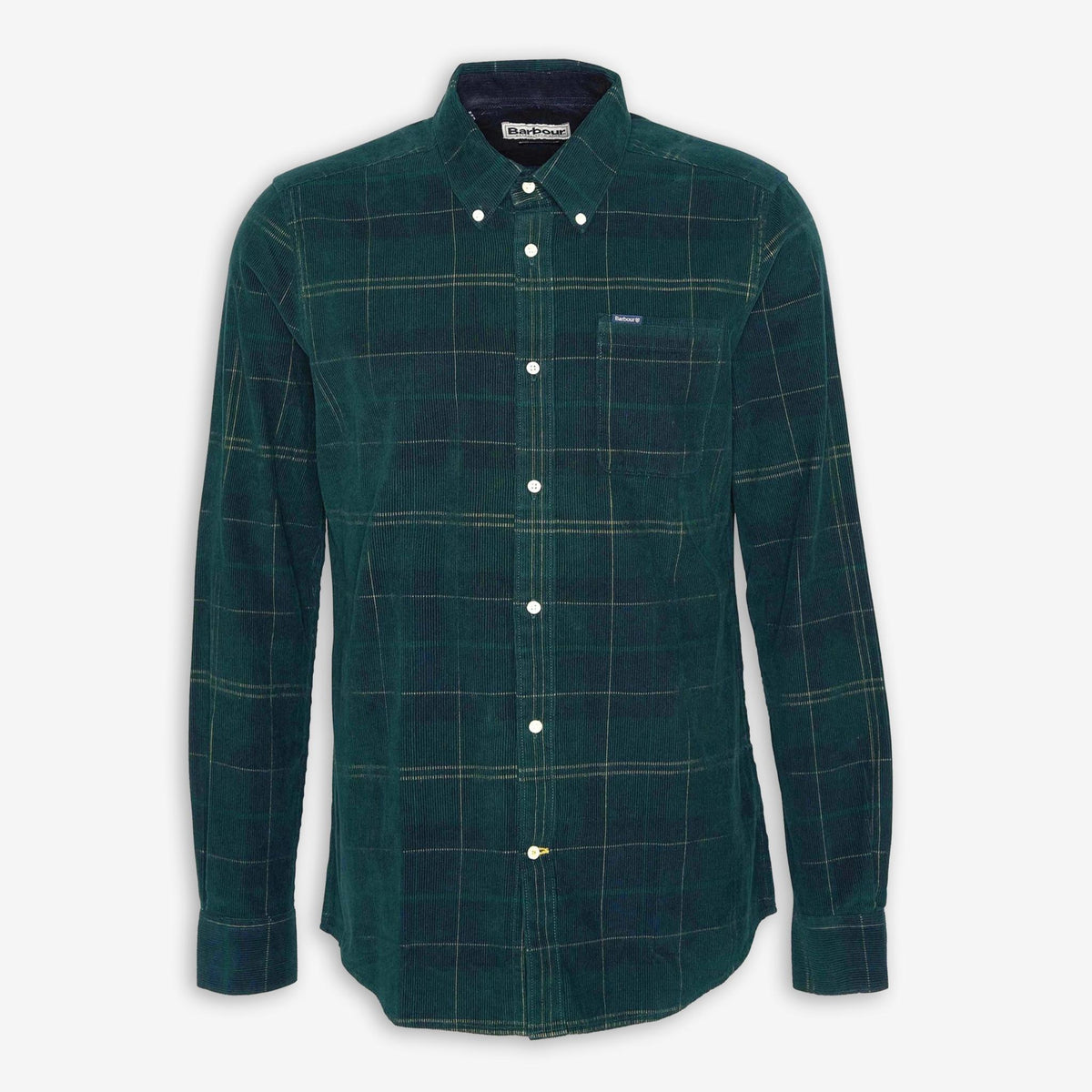 Blair Tailored Tartan Cord Shirt Green-Barbour-Phrase