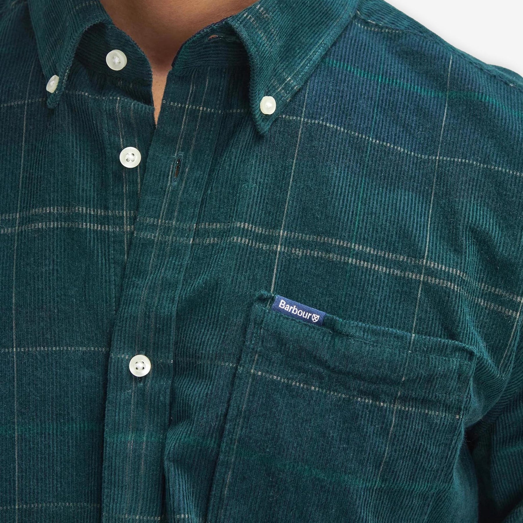 Blair Tailored Tartan Cord Shirt Green