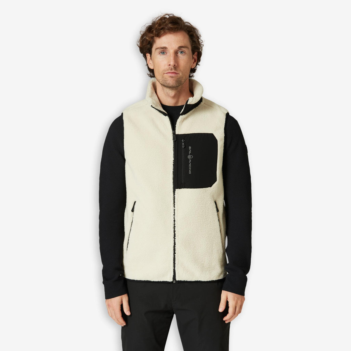 Bowman Pile Zip Vest Ivory-Sail Racing-Phrase