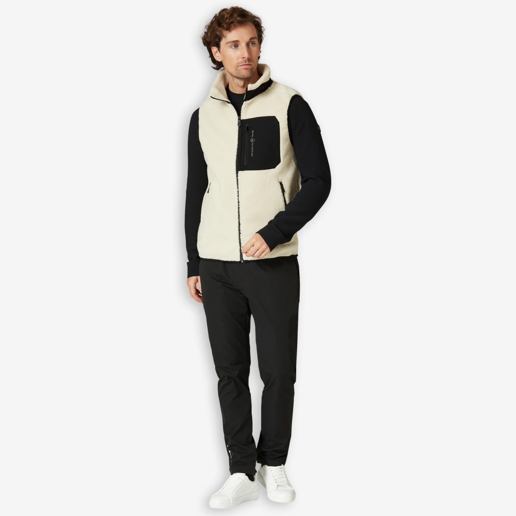 Bowman Pile Zip Vest Ivory