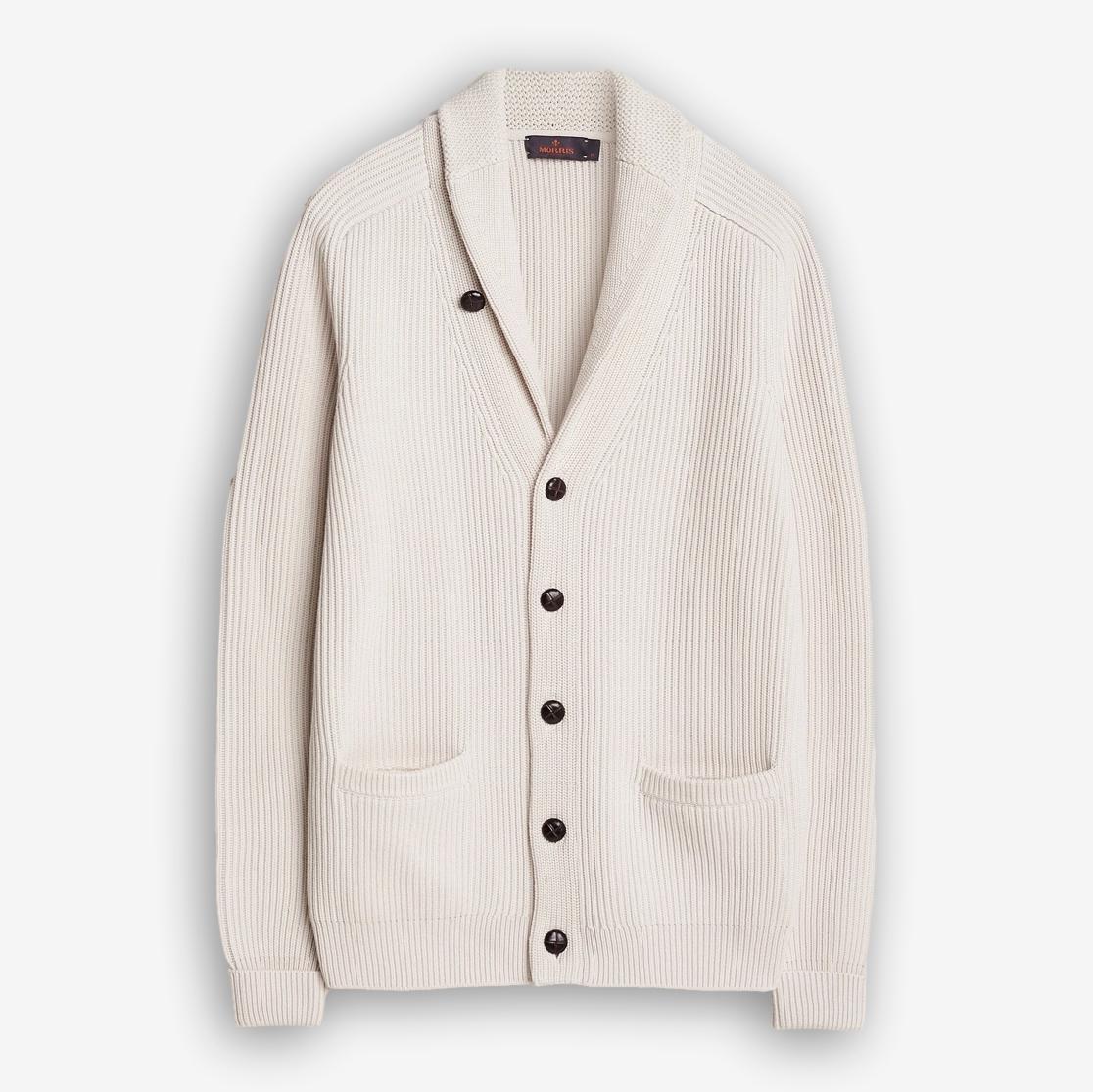 Brayden Shawl Cardigan Offwhite-Morris Stockholm-Phrase