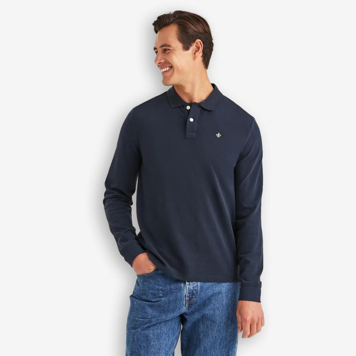 Camden Long Sleeve Polo Blue-Morris Stockholm-Phrase