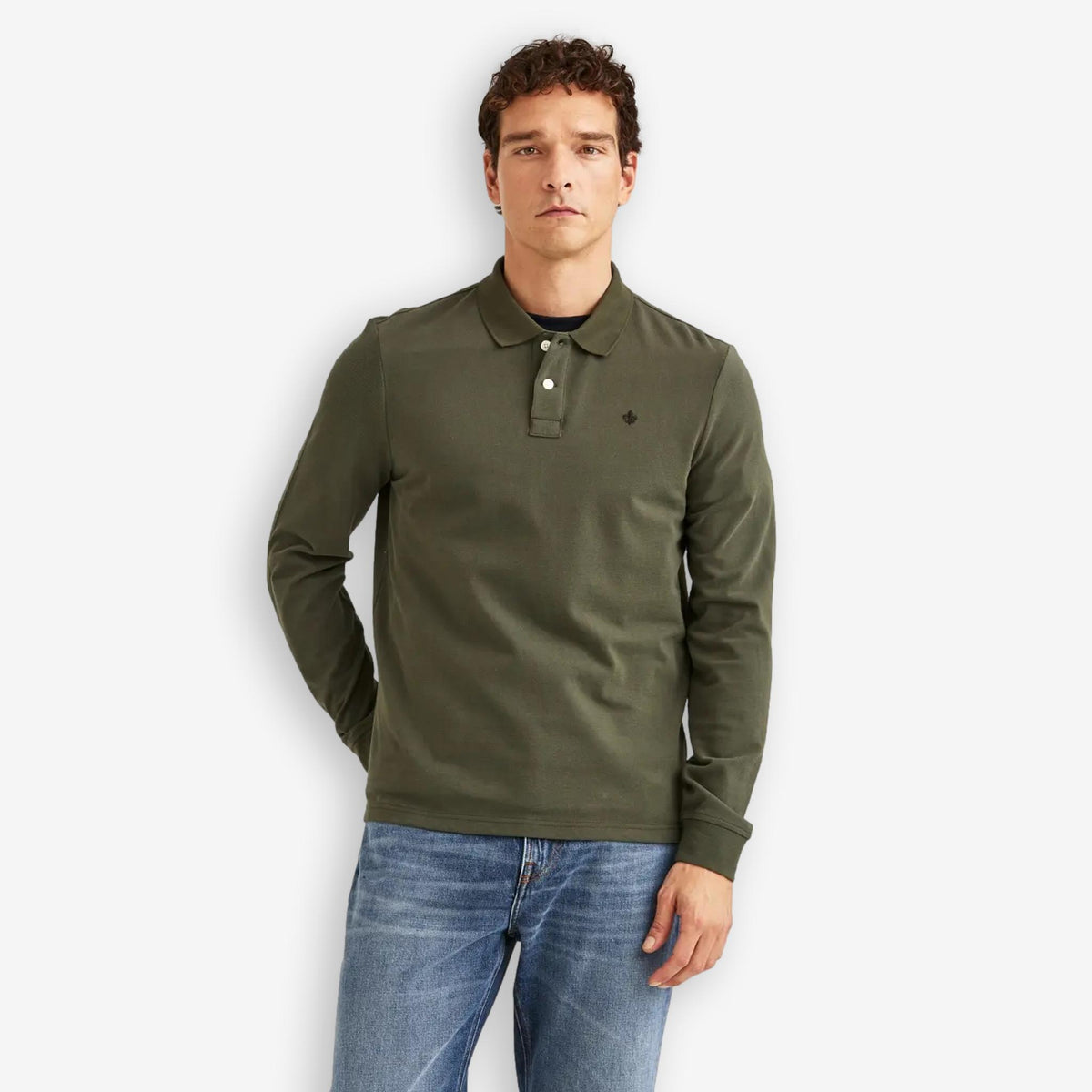 Camden Long Sleeve Polo Olive-Morris Stockholm-Phrase