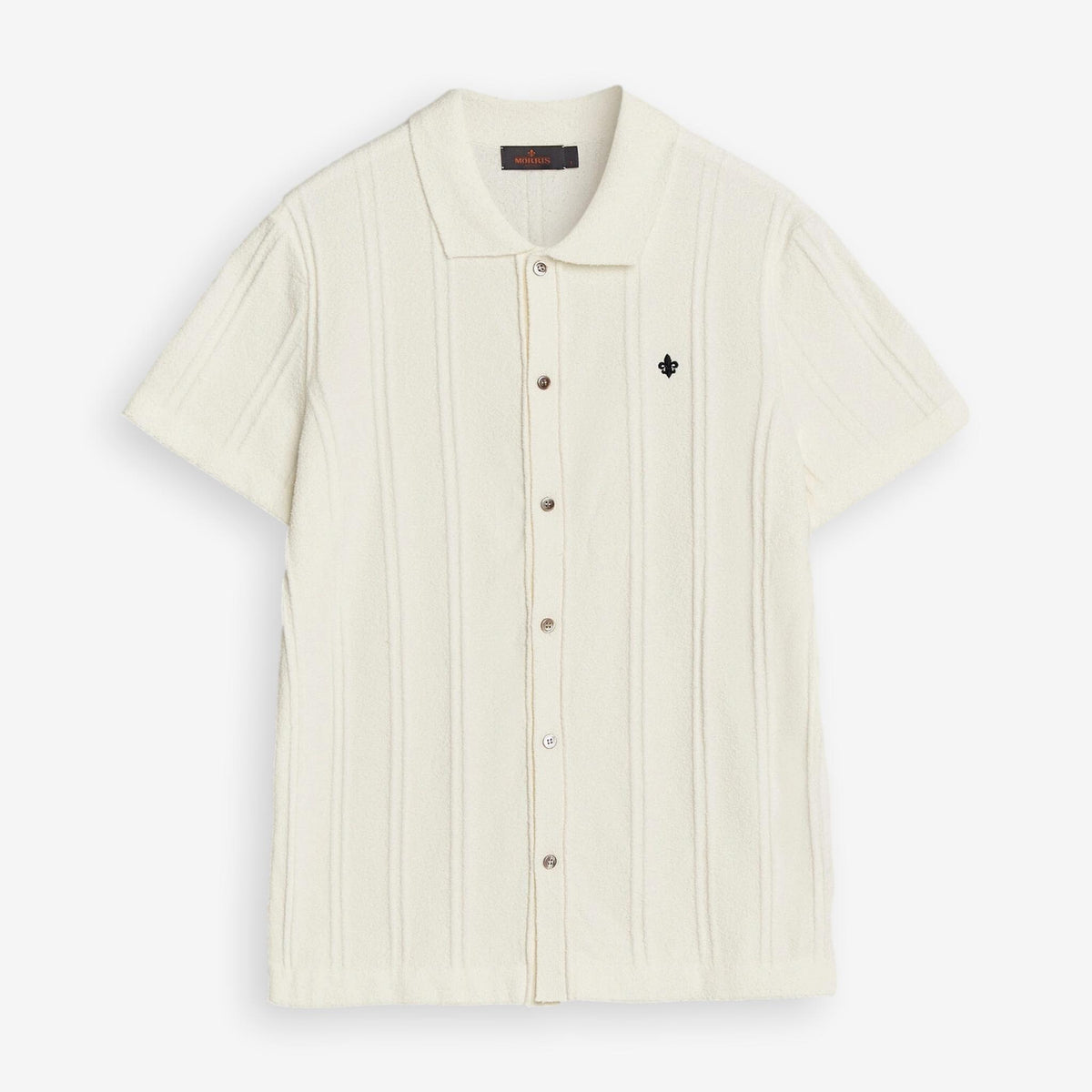 Clayton Knitted Short Sleeve Shirt Offwhite
