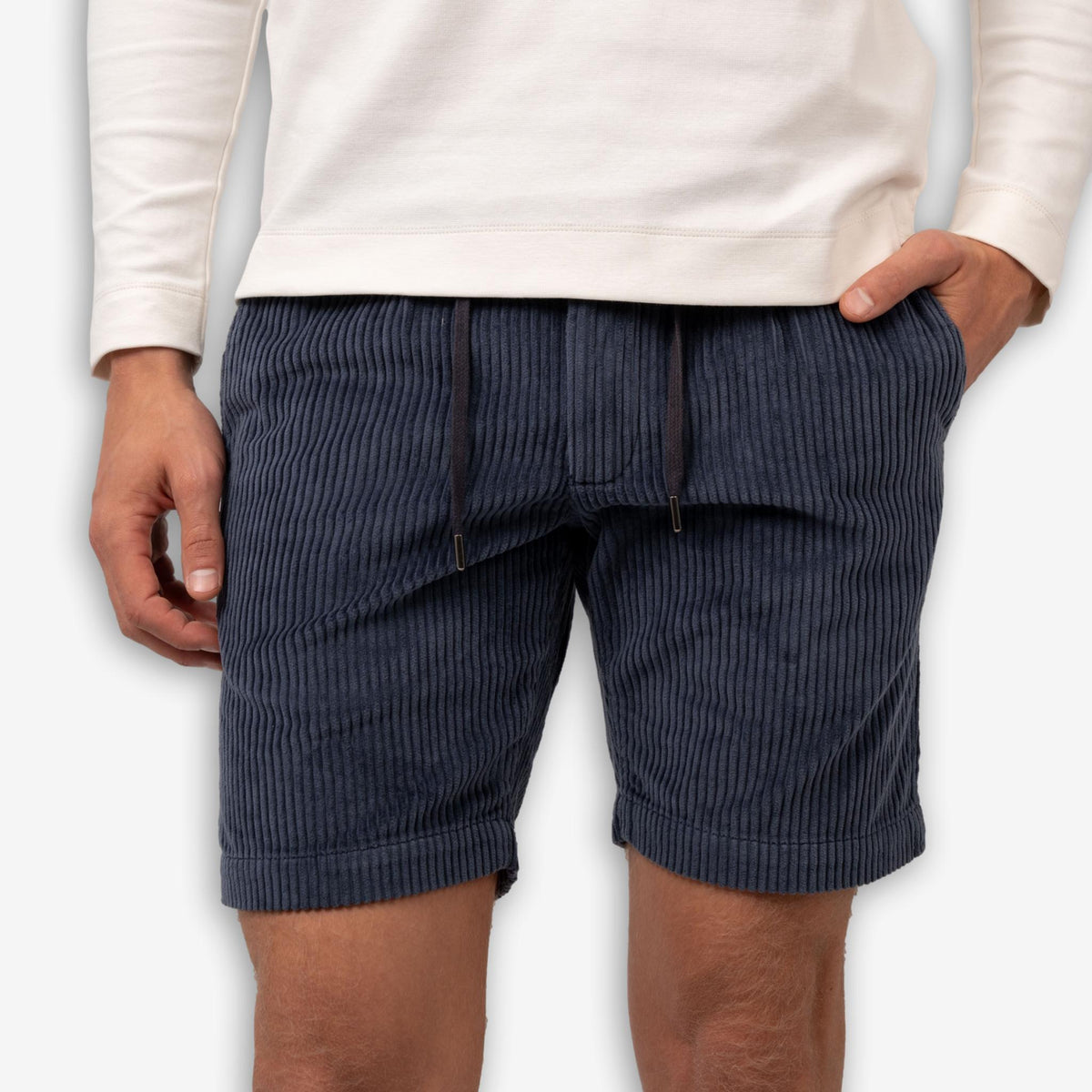Corduroy Shorts Navy-The Gilli-Phrase