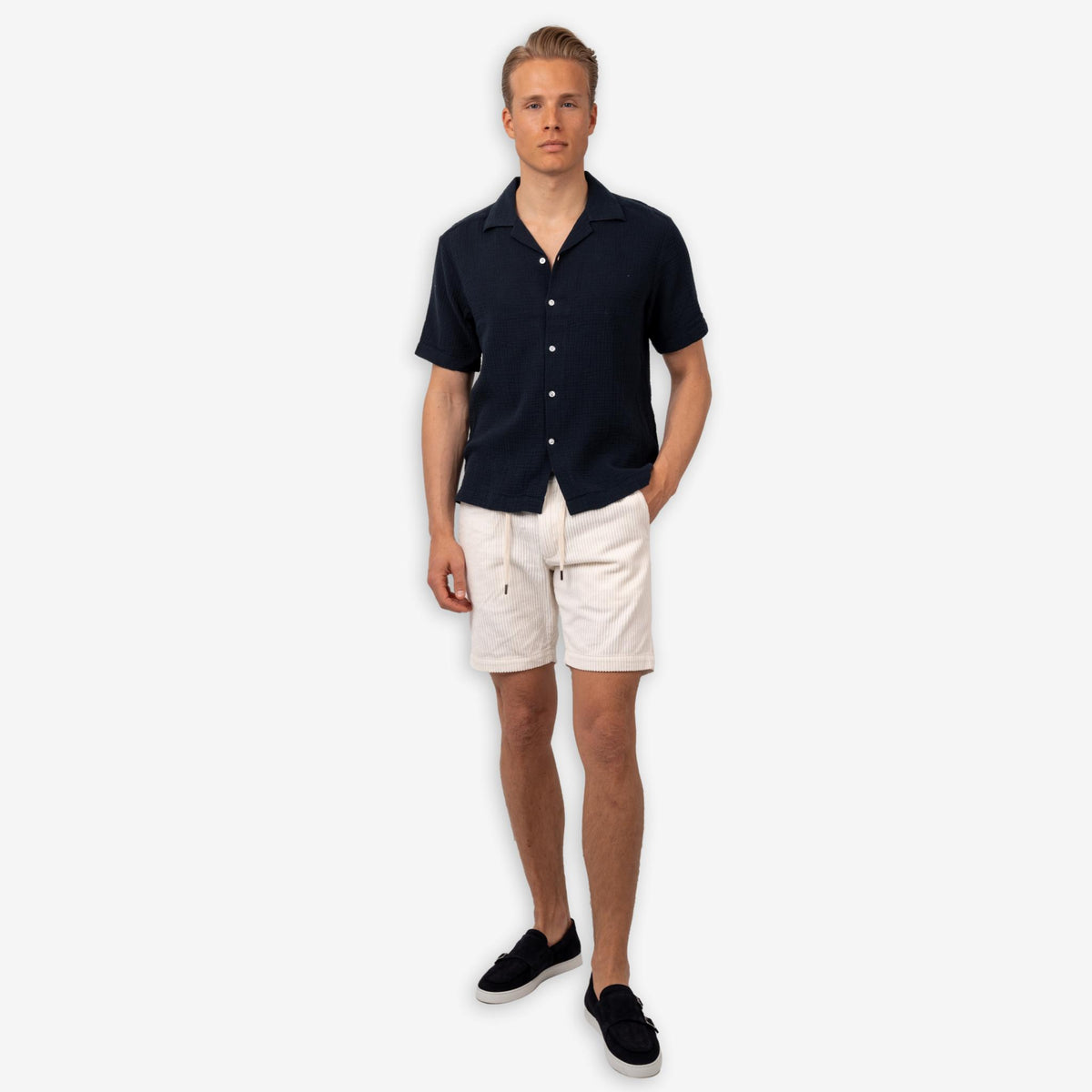 Corduroy Shorts White-The Gilli-Phrase