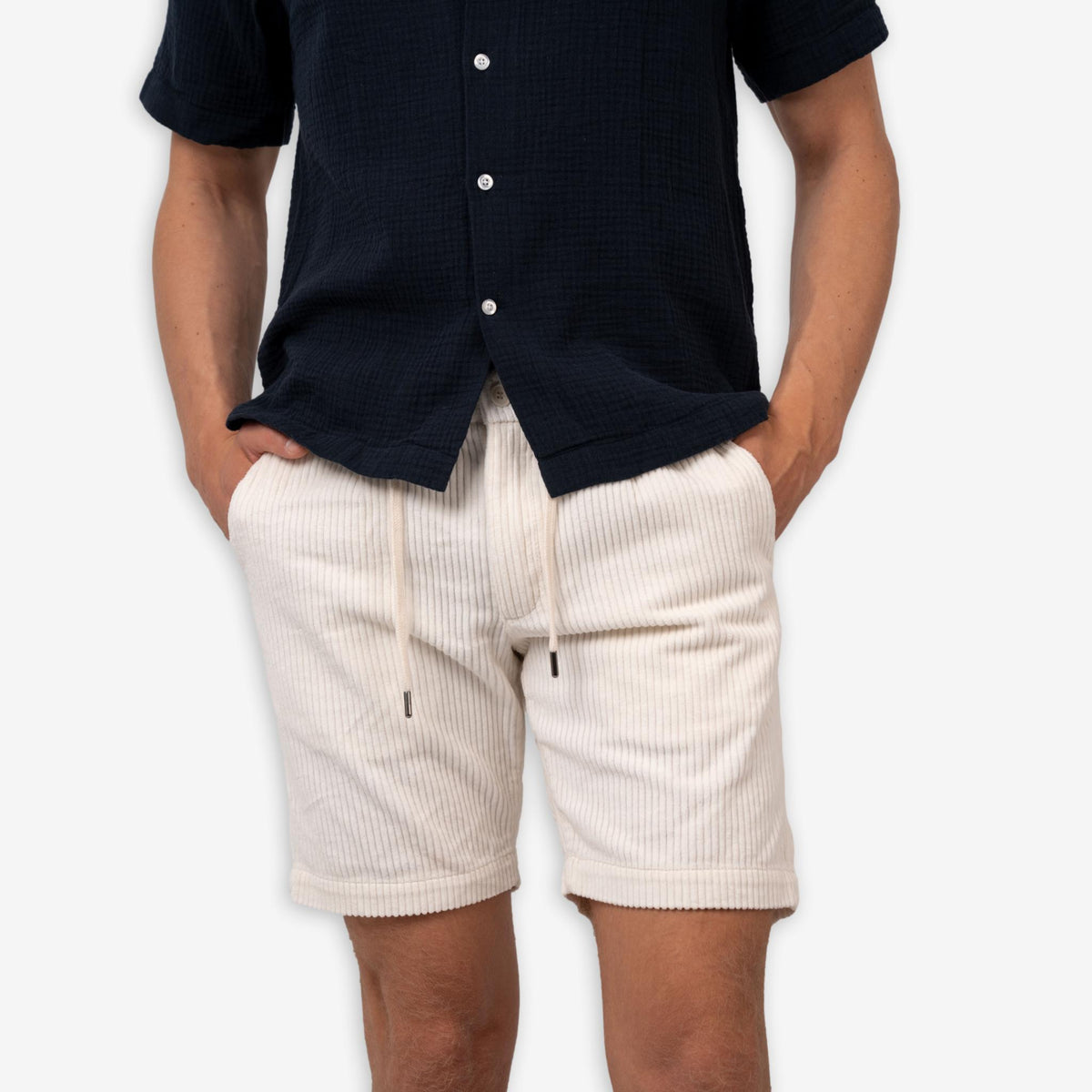 Corduroy Shorts White-The Gilli-Phrase