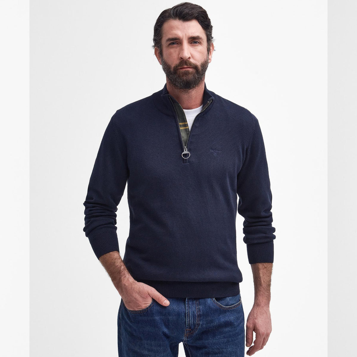 Cotton HalfZip Navy-Barbour-Phrase