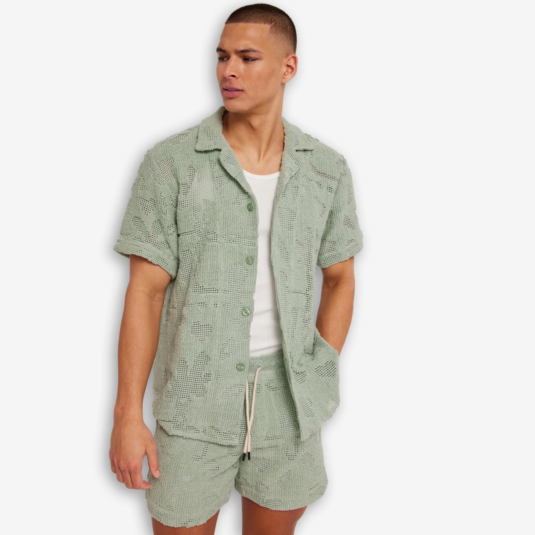Cuba Crochet Shirt Galbanum