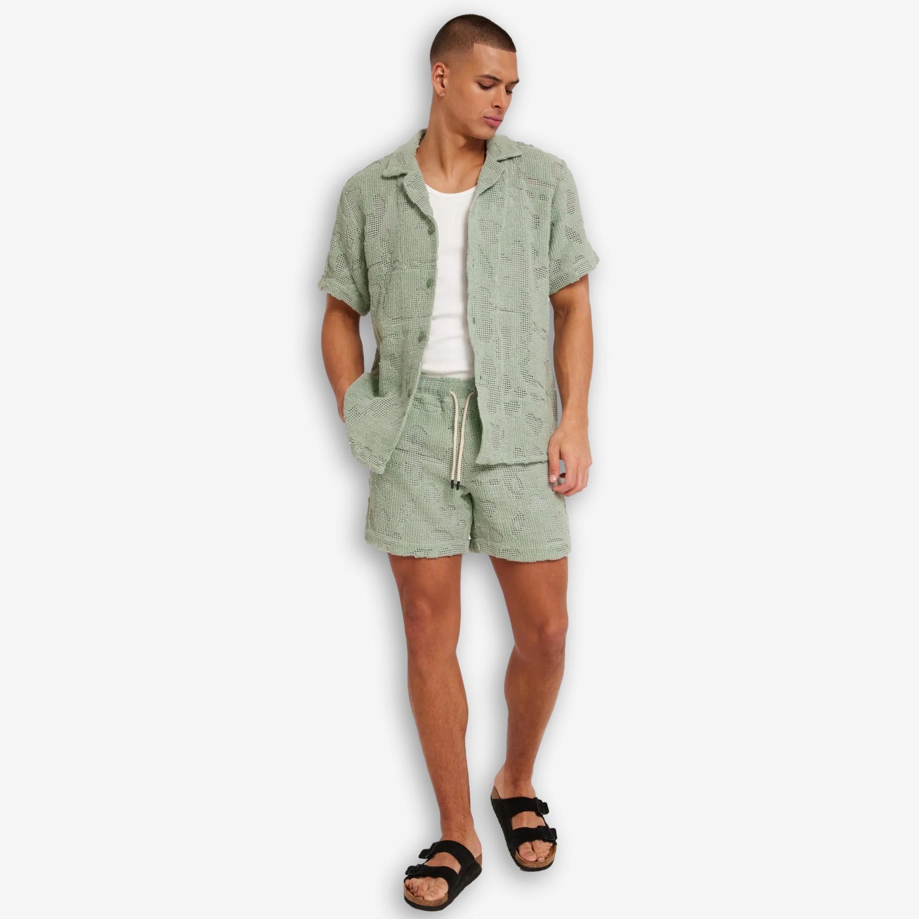Cuba Crochet Shirt Galbanum