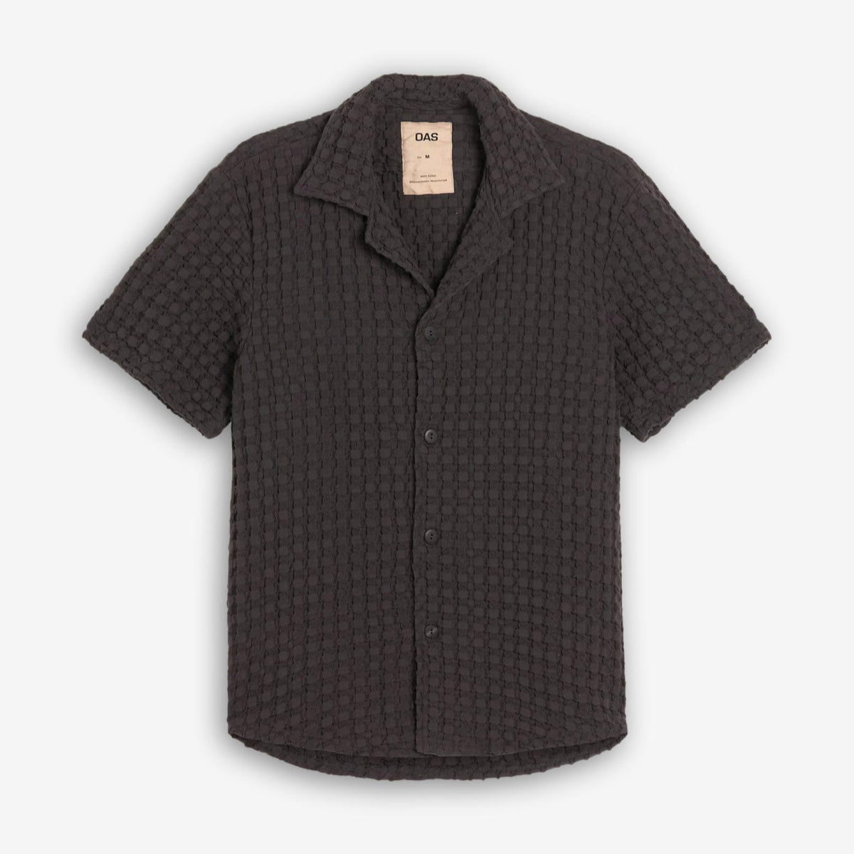 Cuba Waffle Shirt Nearly Black-OAS-Phrase