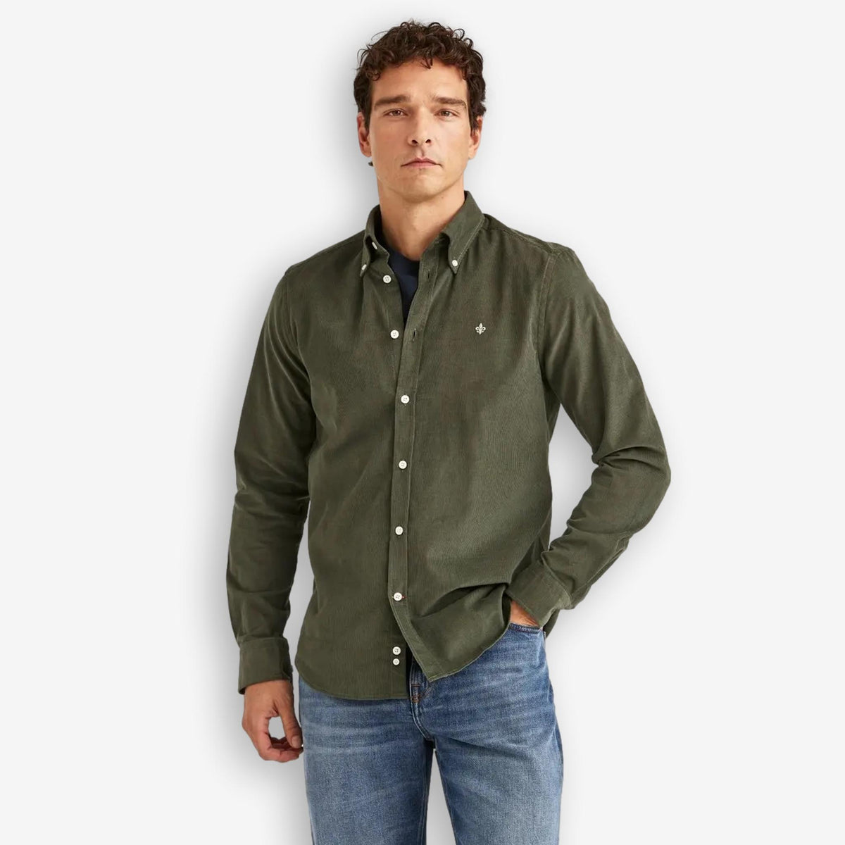Douglas Corduroy Shirt Olive-Morris Stockholm-Phrase