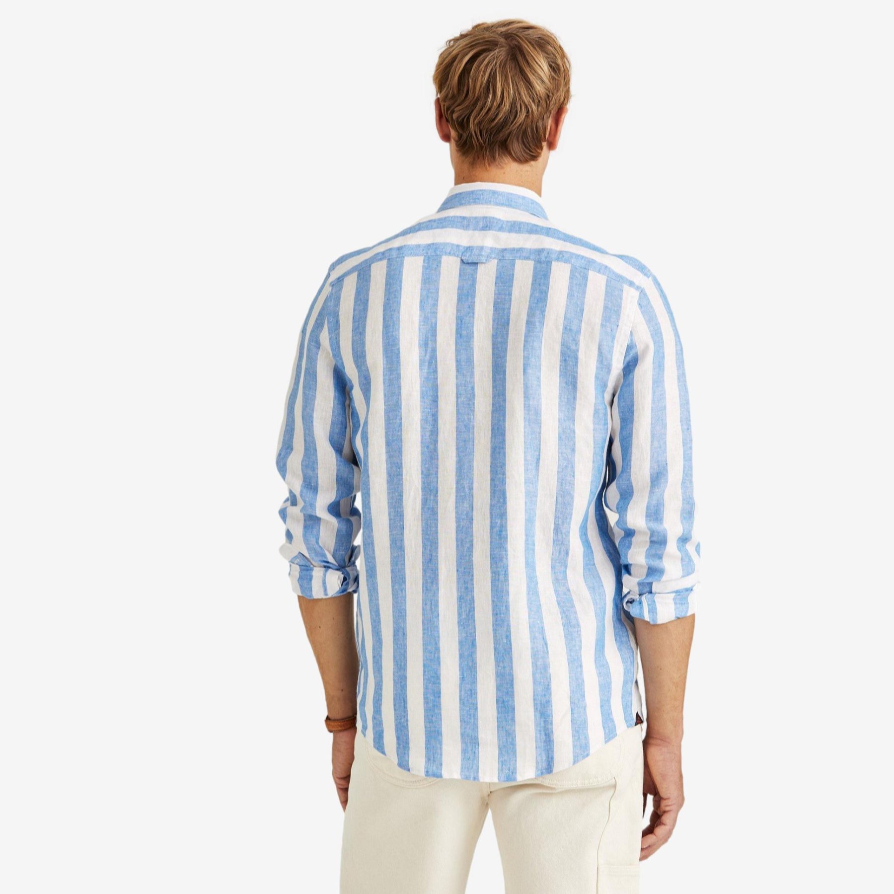 Douglas Striped Linen Shirt Blue