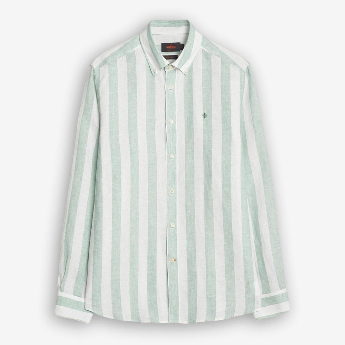 Douglas Striped Linen Shirt Light Green-Morris Stockholm-Phrase