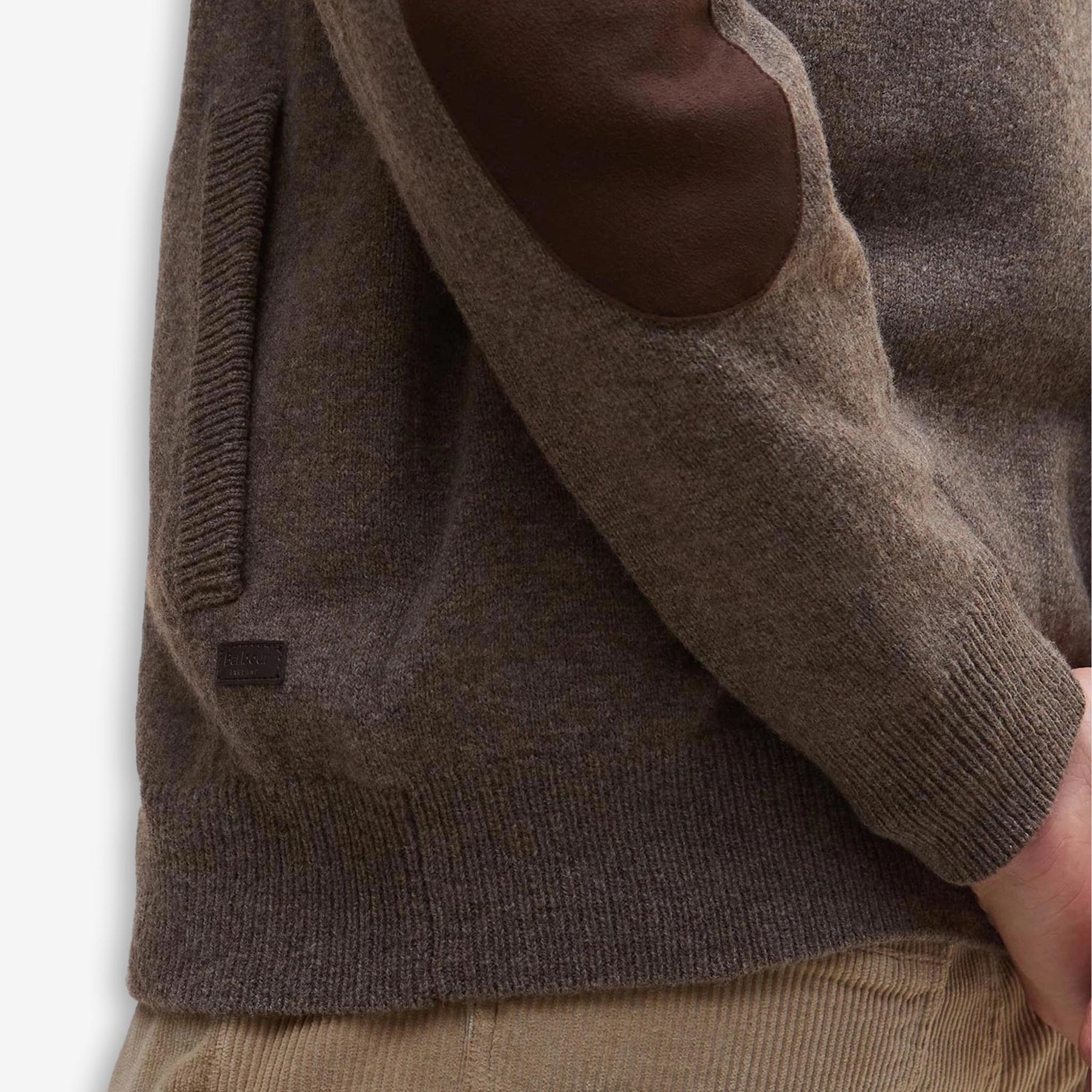 Essential Patch Zip Through Cardigan Brown