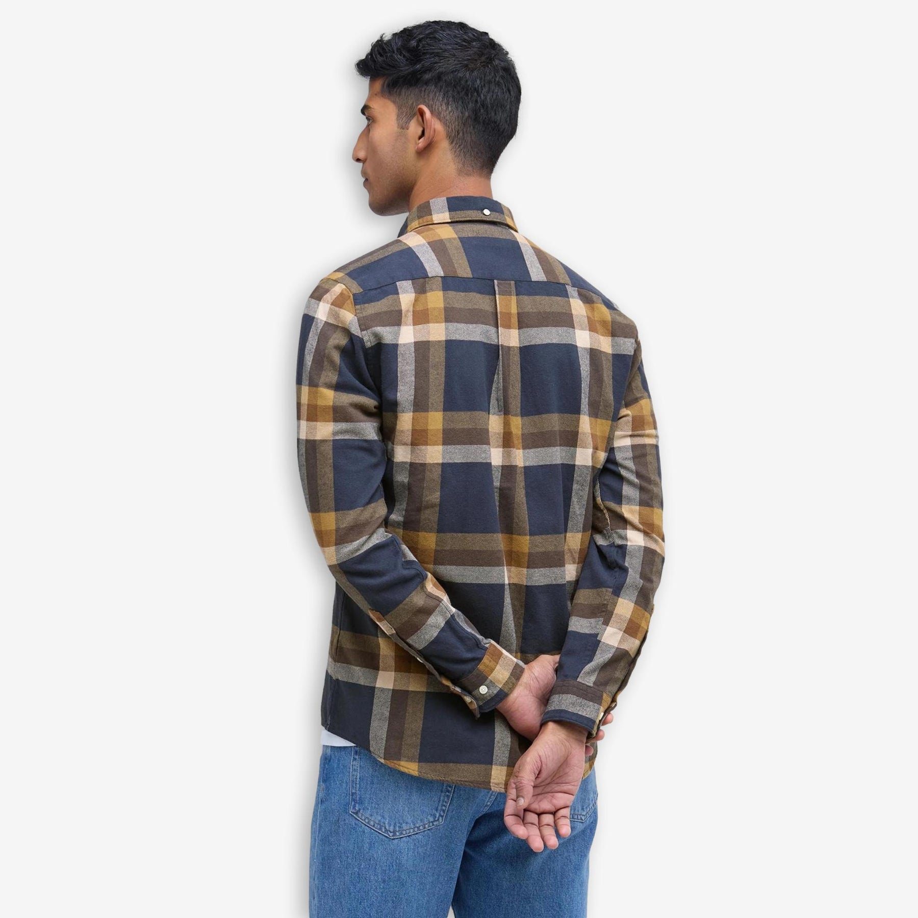 Folley Tailored Checked Shirt Navy-Barbour-Phrase
