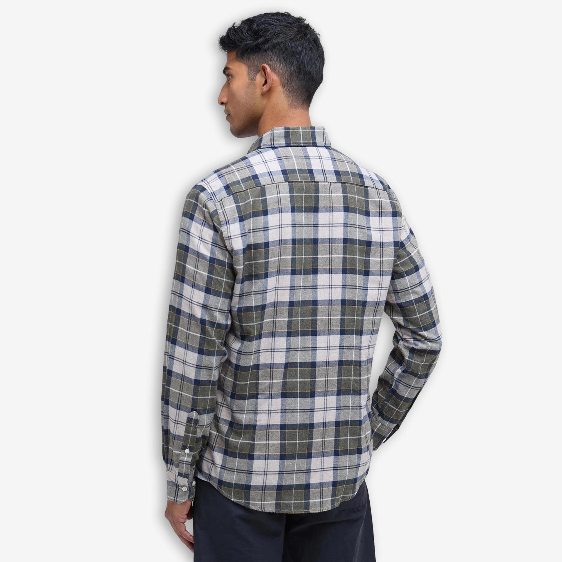 Fortrose Tailored Tartan Flannel Shirt Forest Mist