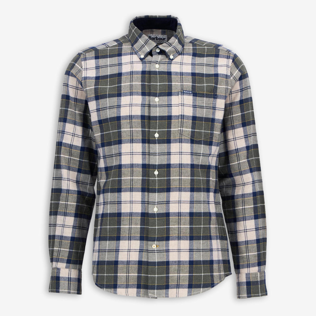 Fortrose Tailored Tartan Flannel Shirt Forest Mist-Barbour-Phrase